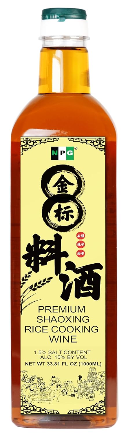 NPG Premium Shaoxing Cooking Wine 33.81 Fl Oz (1000ml), Shaoxing Rice Wine Chinese Cooking Wine, Red Cooking Wine the Most Common Ingredient Used in Homemade Asian Cooking NPG Premium Shaoxing Cooking Wine 33.81 Fl Oz (1000ml), Shaoxing Rice Wine Chinese Cooking Wine, Red Cooking Wine the Most Common Ingredient Used in Homemade Asian Cooking