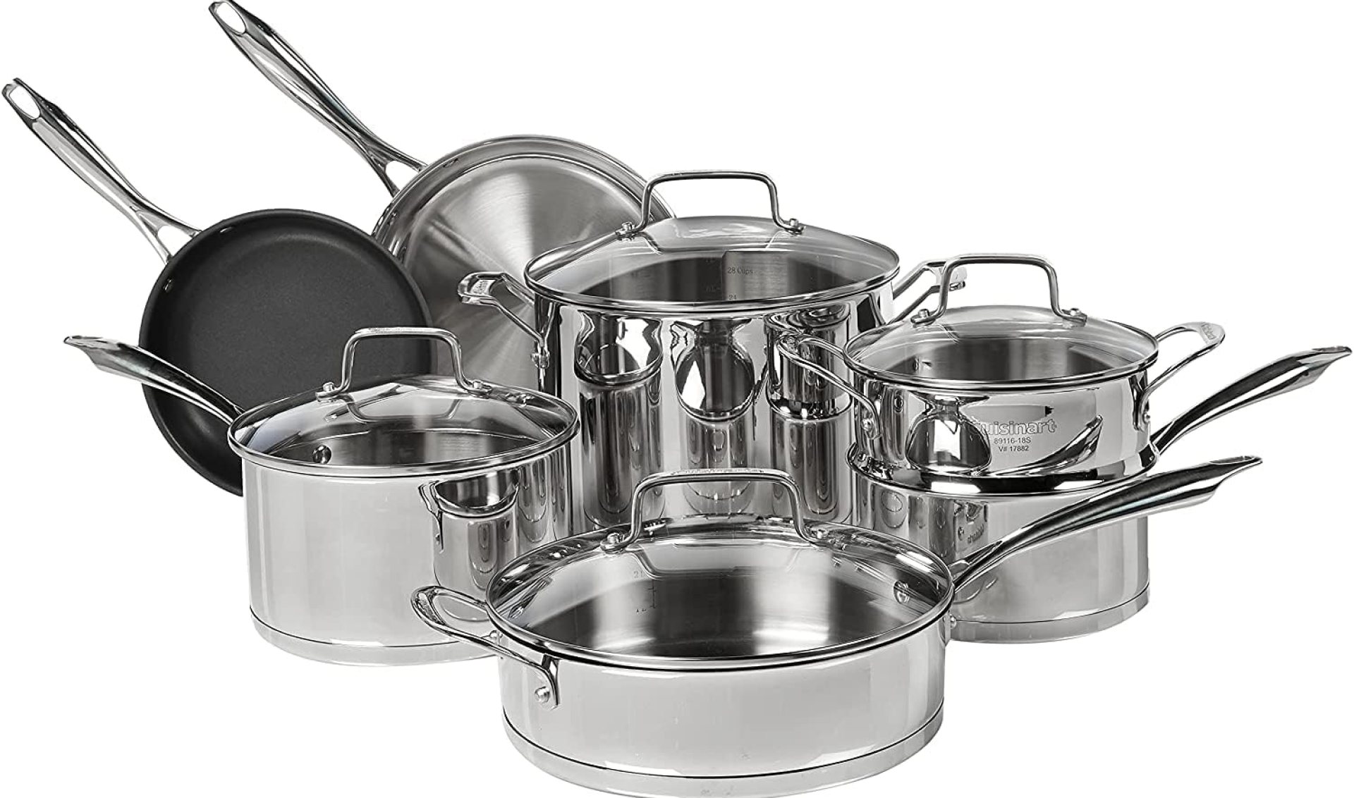 Cuisinart 11-Piece Cookware Set, Professional Stainless Steel, 89-11,Silver Cuisinart 11-Piece Cookware Set, Professional Stainless Steel, 89-11,Silver
