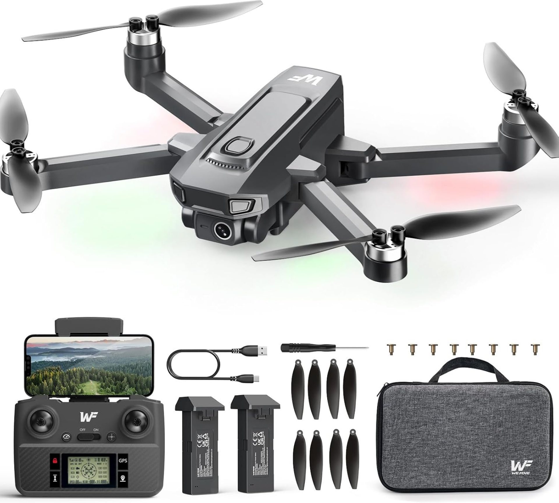 Drones with Camera for Adults 4k, WF30 GPS Follow Me Drone for Beginners Kids Foldable FPV RC Quadcopter, Return Home, Brushless Motor, 5G Transmission, 40 Mins Flight Time, 2 Batteries Drones with Camera for Adults 4k, WF30 GPS Follow Me Drone for Beginners Kids Foldable FPV RC Quadcopter, Return Home, Brushless Motor, 5G Transmission, 40 Mins Flight Time, 2 Batteries