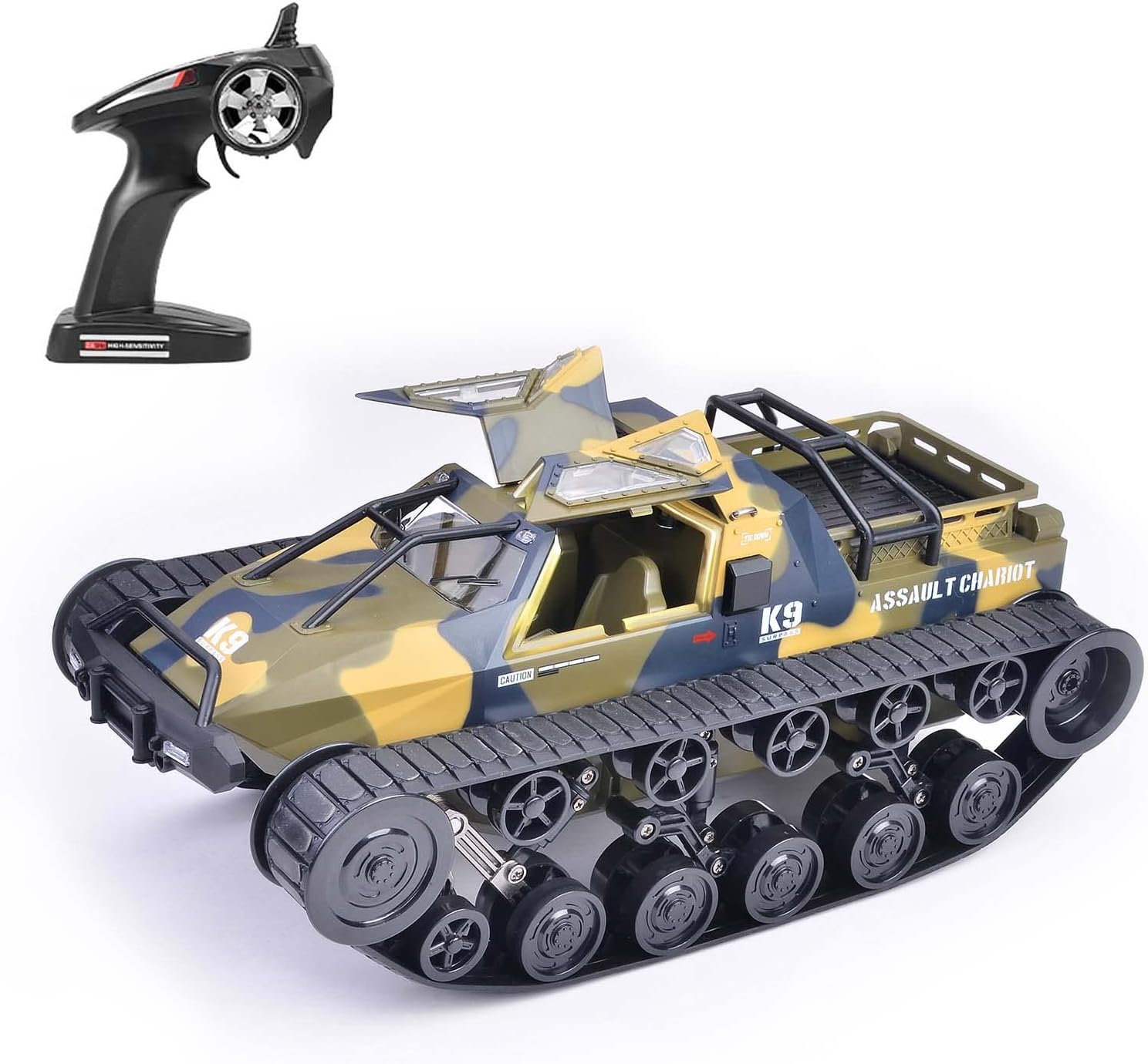 GoolRC RC Tank Car, 1/12 Scale 2.4GHz Remote Control Rechargeable Tank for Kids, 360° Rotating Vehicle Gifts for Boys Girls Teens (Green) GoolRC RC Tank Car, 1/12 Scale 2.4GHz Remote Control Rechargeable Tank for Kids, 360° Rotating Vehicle Gifts for Boys Girls Teens (Green)