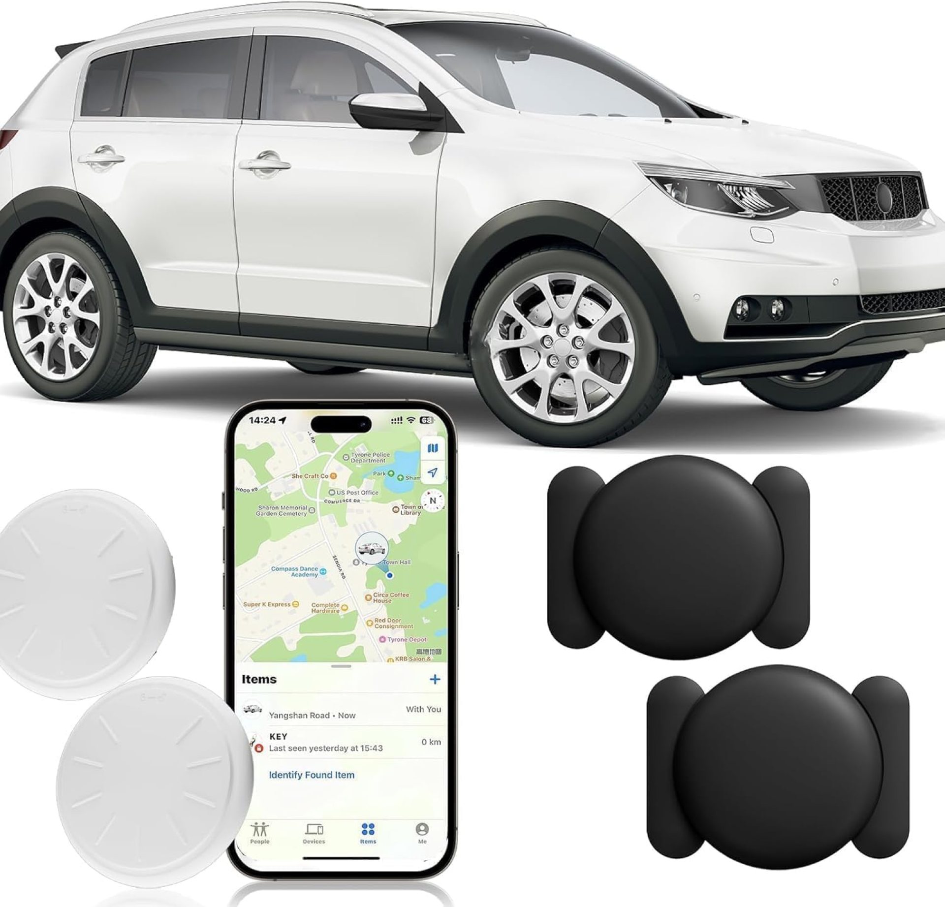 Car GPS Tracking Device for Vehicles,Cars etc,2PCS Real Time GPS Tracker for Car Work with Find My (iOS Only), Mini Hidden Car Tracker with Magnetic Case, No Monthly Fee (Black) Car GPS Tracking Device for Vehicles,Cars etc,2PCS Real Time GPS Tracker for Car Work with Find My (iOS Only), Mini Hidden Car Tracker with Magnetic Case, No Monthly Fee (Black)