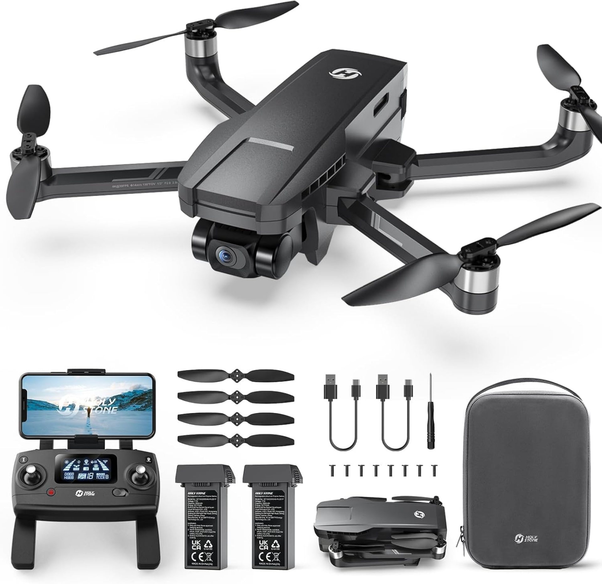 Holy Stone HS720G 2-Axis Gimbal Drones with 4K EIS Camera, 2 Batteries 52-Min Flight Time, Brushless Motors, GPS Auto Return, Video Transmission, Mini Foldable Drone for Beginners Adults Holy Stone HS720G 2-Axis Gimbal Drones with 4K EIS Camera, 2 Batteries 52-Min Flight Time, Brushless Motors, GPS Auto Return, Video Transmission, Mini Foldable Drone for Beginners Adults