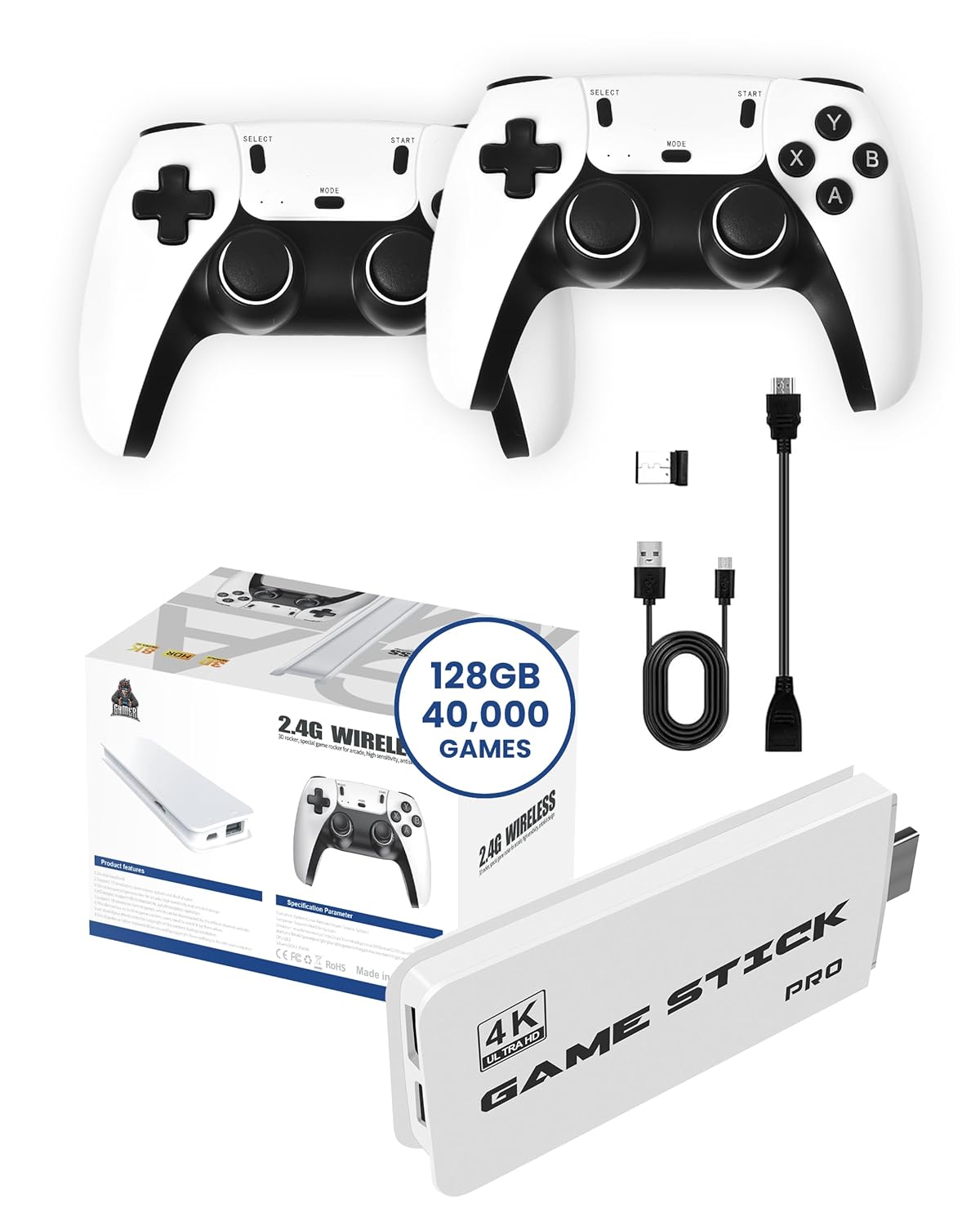 Boltz Retro Stick Gaming Stick – Retro Gaming Console with 40,000+ Classic Video Games, 9 Emulators, 128GB Storage, Plug & Play 4K HDMI Output, Includes 2 Wireless 2.4GHz Controllers Boltz Retro Stick Gaming Stick – Retro Gaming Console with 40,000+ Classic Video Games, 9 Emulators, 128GB Storage, Plug & Play 4K HDMI Output, Includes 2 Wireless 2.4GHz Controllers