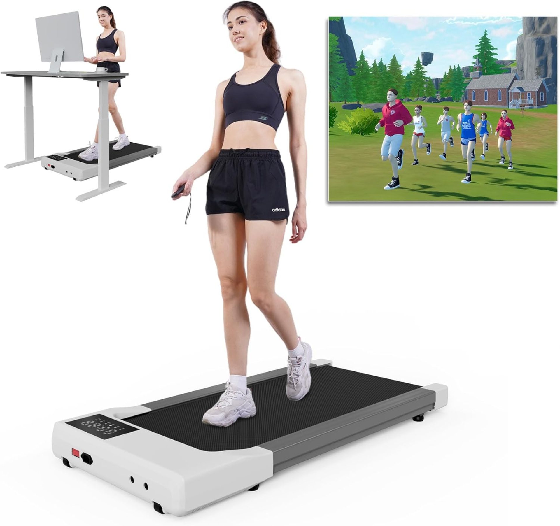 Walking Pad Treadmill, Smart Walking Pads, 2.5HP Under Desk Treadmill for Home Office Use, Remote Control & App-Enabled, No Assembly Required Walking Pad Treadmill, Smart Walking Pads, 2.5HP Under Desk Treadmill for Home Office Use, Remote Control & App-Enabled, No Assembly Required