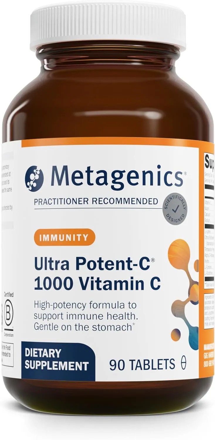 Metagenics Ultra Potent-C 1000 Vitamin C – Gentle, Buffered Vitamin C Supplement – Immune Support Supplement* – Ascorbic Acid – 90 Tablets Metagenics Ultra Potent-C 1000 Vitamin C – Gentle, Buffered Vitamin C Supplement – Immune Support Supplement* – Ascorbic Acid – 90 Tablets