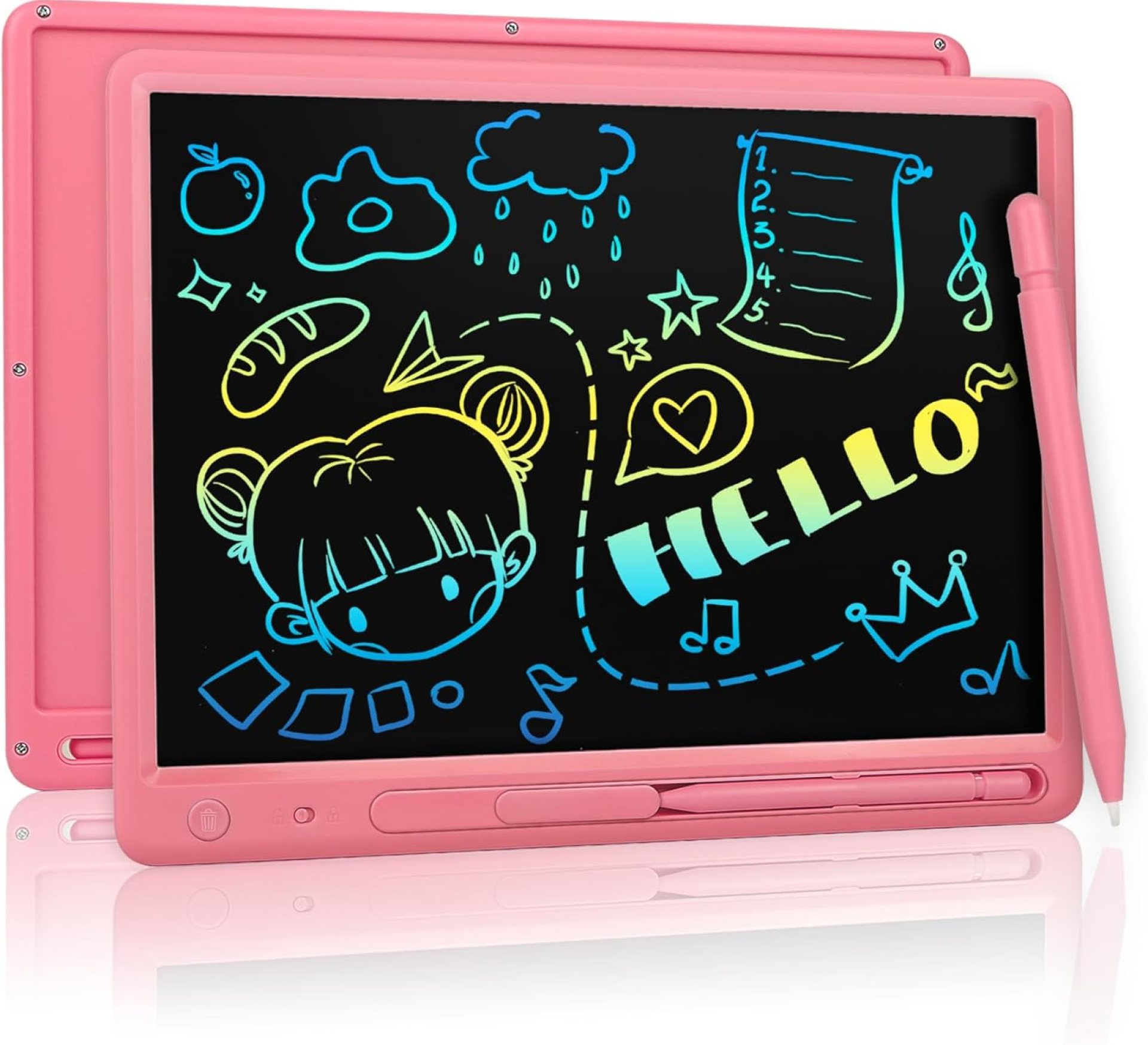 LCD Writing Tablet for Kids, 15 Inch Colorful Drawing Doodle Board, Learning Educational Drawing Pad Toys for Kids, Christmas Birthday Gift for 3 4 5 6 7 8 9 Year Old Girls Boy Pink LCD Writing Tablet for Kids, 15 Inch Colorful Drawing Doodle Board, Learning Educational Drawing Pad Toys for Kids, Christmas Birthday Gift for 3 4 5 6 7 8 9 Year Old Girls Boy Pink