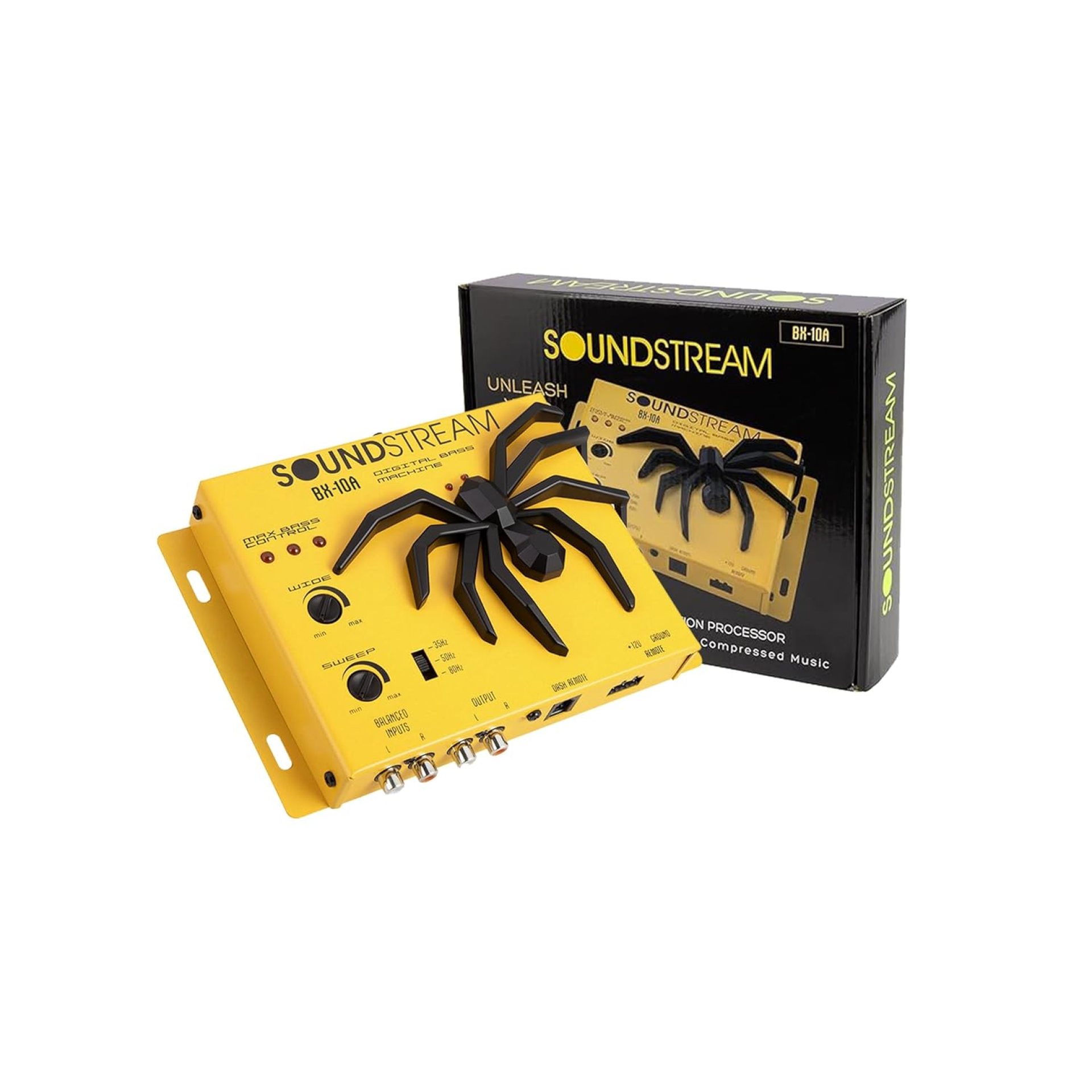 SoundStream BX-10X Bass Restoration Processor with Parametric Bass Equalizer, Digital Bass Processor for Car Audio, Balanced Inputs & Dash Mount Remote Control – Yellow SoundStream BX-10X Bass Restoration Processor with Parametric Bass Equalizer, Digital Bass Processor for Car Audio, Balanced Inputs & Dash Mount Remote Control – Yellow