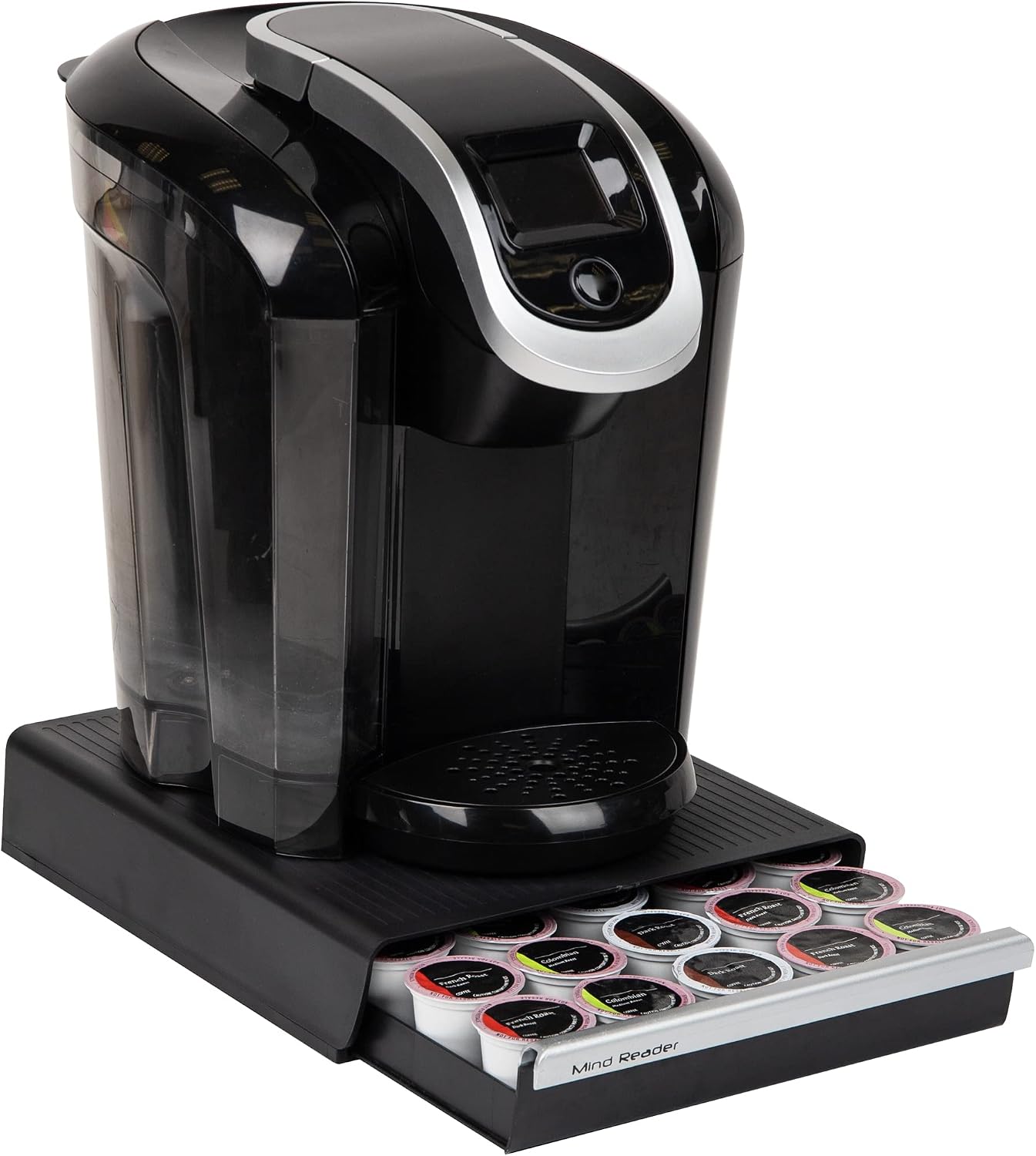 Mind Reader Single Serve Coffee Pod Drawer, 30 Pod Capacity, Countertop Organizer, 10.5″L x 12.75″W x 2.5″H, Black Mind Reader Single Serve Coffee Pod Drawer, 30 Pod Capacity, Countertop Organizer, 10.5″L x 12.75″W x 2.5″H, Black