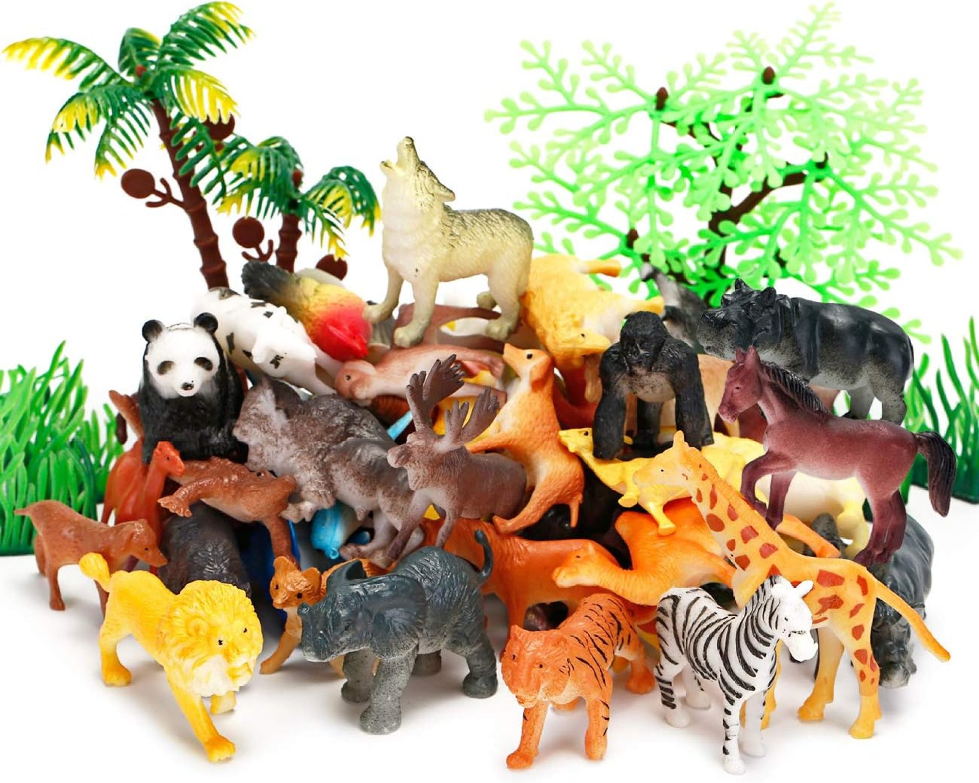 Animal Figurines Toys, 52 Pcs Small Mini Realistic Safari Zoo Plastic Animals Figures Learning Educational Toy Set for Kids Toddlers Jungle Wild Forest Animals Playset Cupcake Topper Animal Figurines Toys, 52 Pcs Small Mini Realistic Safari Zoo Plastic Animals Figures Learning Educational Toy Set for Kids Toddlers Jungle Wild Forest Animals Playset Cupcake Topper