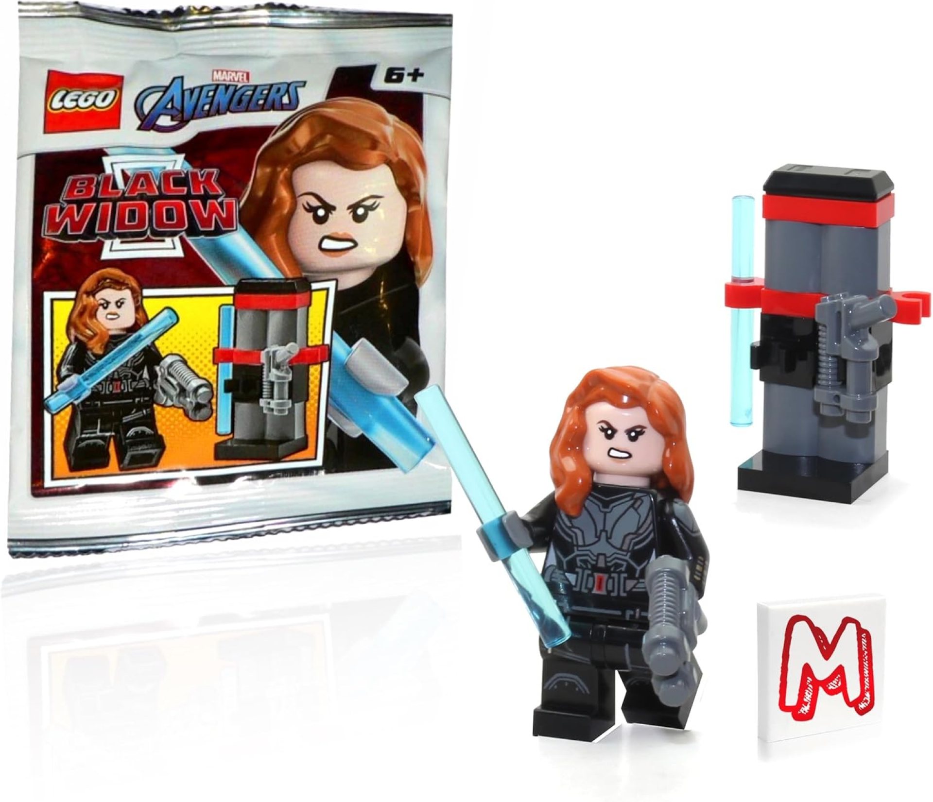 LEGO Marvel Super Heroes Avengers Tower Battle Minifigure – Black Widow (Printed Arms) with Weapons Stand LEGO Marvel Super Heroes Avengers Tower Battle Minifigure – Black Widow (Printed Arms) with Weapons Stand