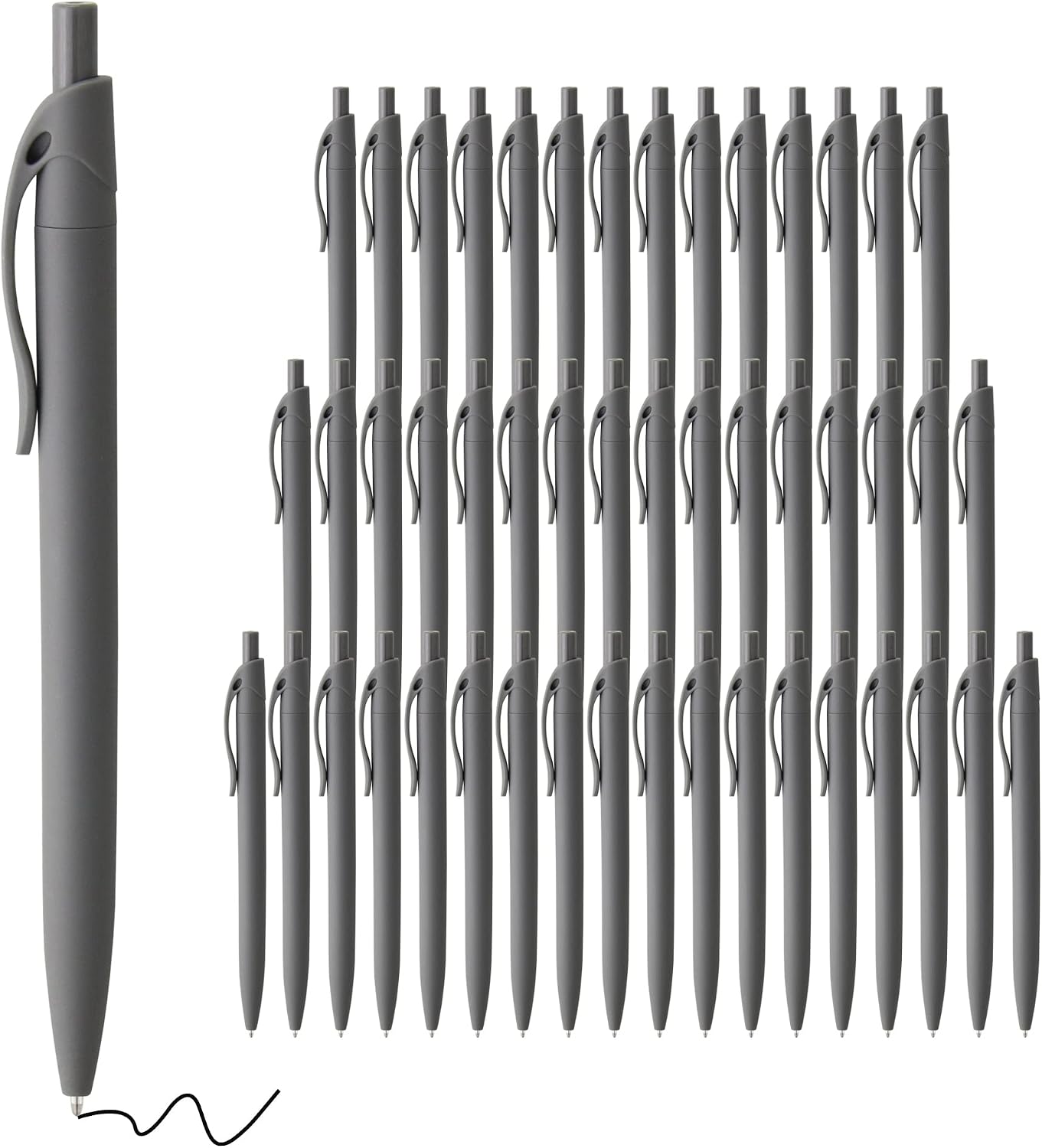 deegtran Pens Bulk, 50 Pack No Bleed Grey Barrel Click Pens, Wholesale Retractable Ballpoint Pens, Pen Medium Point, Smooth black Ink Pen, 1.0MM deegtran Pens Bulk, 50 Pack No Bleed Grey Barrel Click Pens, Wholesale Retractable Ballpoint Pens, Pen Medium Point, Smooth black Ink Pen, 1.0MM