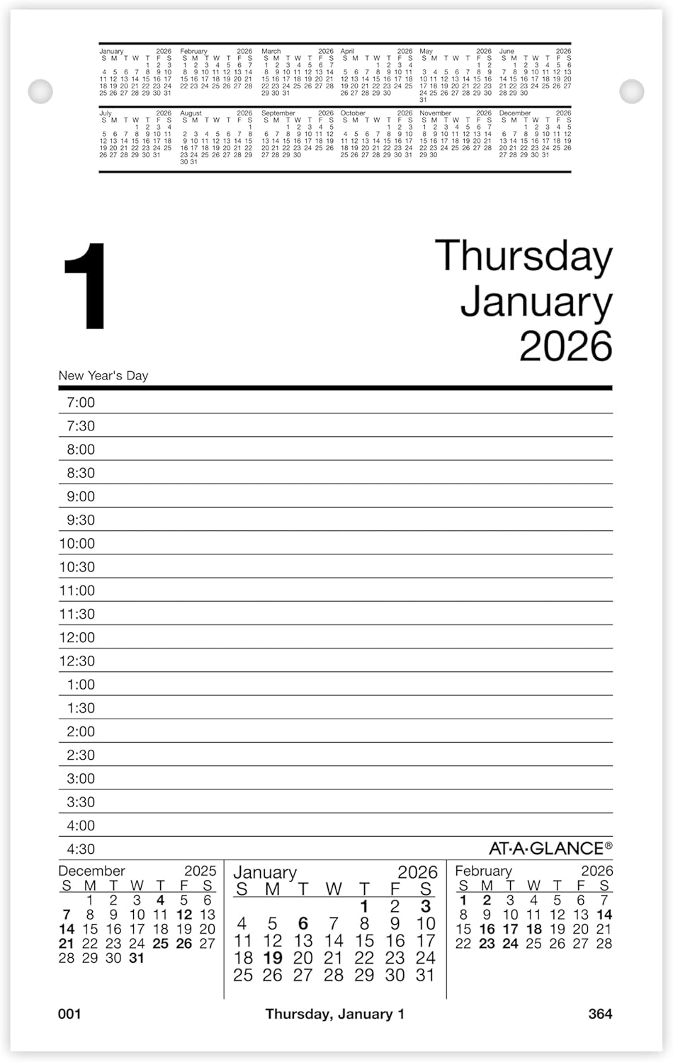 AT-A-GLANCE 2026 Desk Calendar Refill, Daily, Desk Pad Refill, 5″ x 8″, Large, Style (E4585026) AT-A-GLANCE 2026 Desk Calendar Refill, Daily, Desk Pad Refill, 5″ x 8″, Large, Style (E4585026)