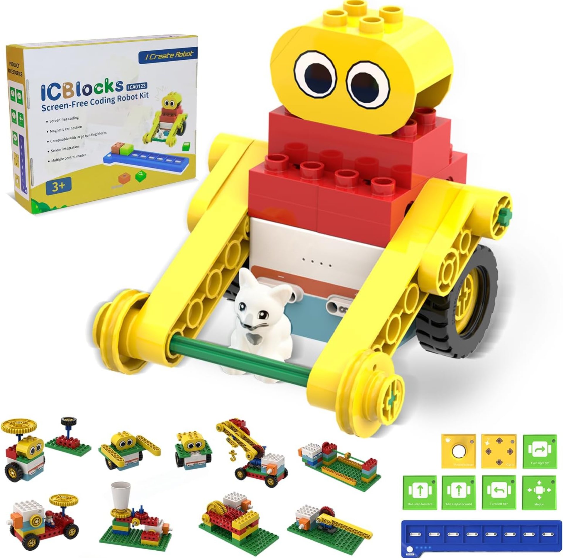 10-in-1 ICBlocks Screen-Free Coding Robot Kit for Kids, 85+ PCS, Learning Robots Building Set, Educational Coding Gifts for Boys & Girls Ages 3-6 Years 10-in-1 ICBlocks Screen-Free Coding Robot Kit for Kids, 85+ PCS, Learning Robots Building Set, Educational Coding Gifts for Boys & Girls Ages 3-6 Years