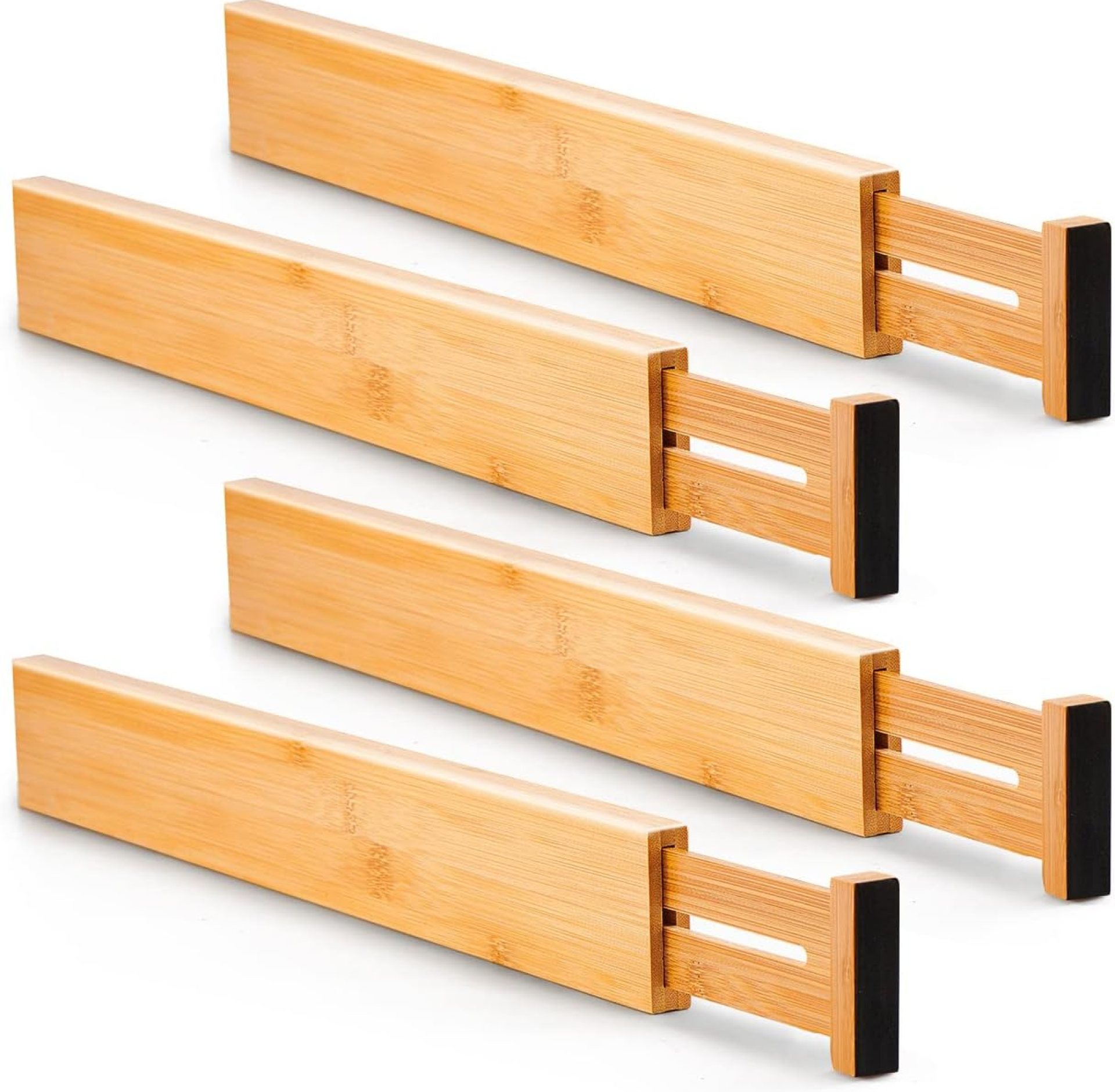 Utoplike 4 pcs Bamboo Kitchen Drawer Dividers Large, Adjustable Drawer Organizers, Spring Loaded, Works in Kitchen, Dresser, Bathroom, Bedroom, Drawer, Desk Utoplike 4 pcs Bamboo Kitchen Drawer Dividers Large, Adjustable Drawer Organizers, Spring Loaded, Works in Kitchen, Dresser, Bathroom, Bedroom, Drawer, Desk