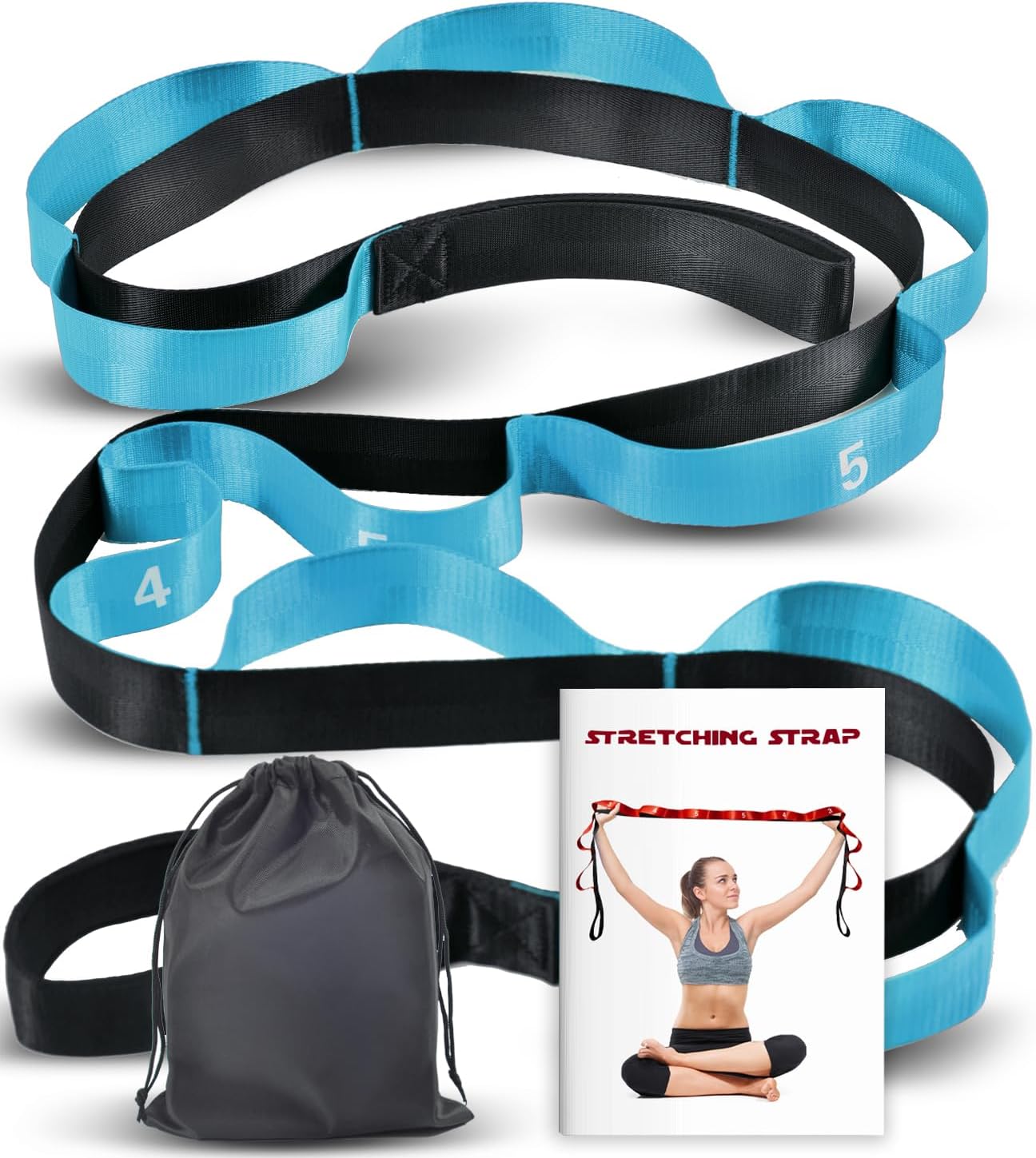 Stretching Strap with 10 Loops-Yoga Strap for Physical Therapy,Home Workout,Pilate & Flexibility Training,Non Elastic Exercise Stretch Band for Hamstring,Leg Stretcher Belt,Flexibility Fascia Stretching Strap with 10 Loops-Yoga Strap for Physical Therapy,Home Workout,Pilate & Flexibility Training,Non Elastic Exercise Stretch Band for Hamstring,Leg Stretcher Belt,Flexibility Fascia