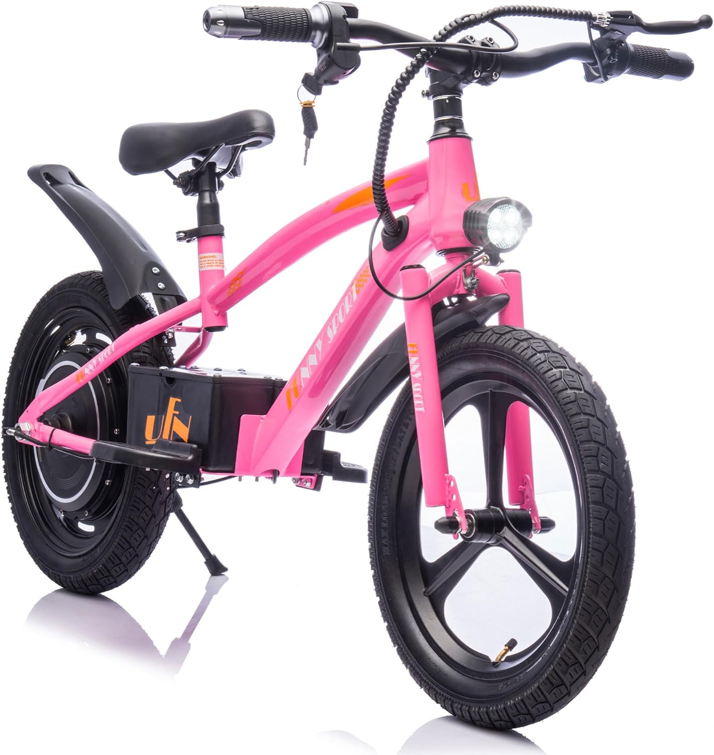 24V Kids Electric Bike, 12.43MPH Fast Speed Electric Balance Bike,300W Super Power Motor,16in Wheels,Hand-Operated Brakes,Adjustable Seat Height,Electric Dirt Bike Up for Ages 3+,Orange Red 24V Kids Electric Bike, 12.43MPH Fast Speed Electric Balance Bike,300W Super Power Motor,16in Wheels,Hand-Operated Brakes,Adjustable Seat Height,Electric Dirt Bike Up for Ages 3+,Orange Red