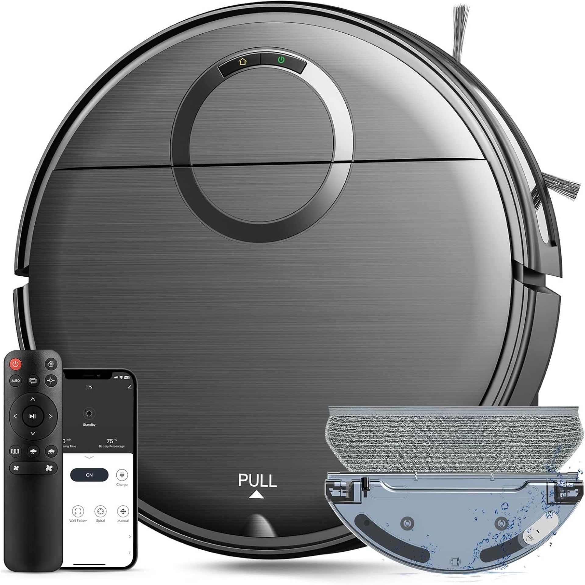 Robot Vacuum and Mop Combo, 2 in 1 Mopping Robot Vacuum Cleaner with 2000Pa Max Suction, Wi-Fi/App/Remote, Schedule, Self-Charging Slim Robotic Vacuum, Ideal for Pet Hair, Low-Pile Carpet, Hard Floor Robot Vacuum and Mop Combo, 2 in 1 Mopping Robot Vacuum Cleaner with 2000Pa Max Suction, Wi-Fi/App/Remote, Schedule, Self-Charging Slim Robotic Vacuum, Ideal for Pet Hair, Low-Pile Carpet, Hard Floor