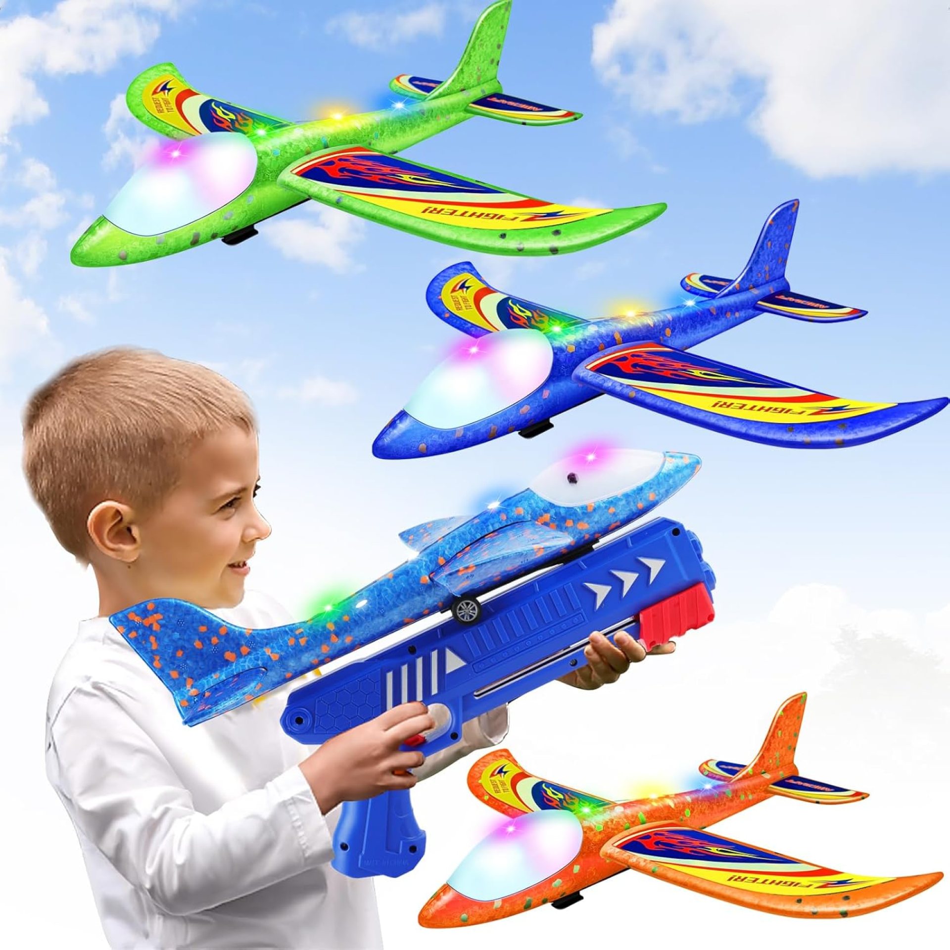 3 Pack Foam Airplane Launcher Toys, 2 Flight Mode Glider Plane,Kids Flying Toy,3 4 5 6 7 8 9 10 11 12 Year Old Boys Girls Gifts,Outdoor Sport Party Favor 3 Pack Foam Airplane Launcher Toys, 2 Flight Mode Glider Plane,Kids Flying Toy,3 4 5 6 7 8 9 10 11 12 Year Old Boys Girls Gifts,Outdoor Sport Party Favor