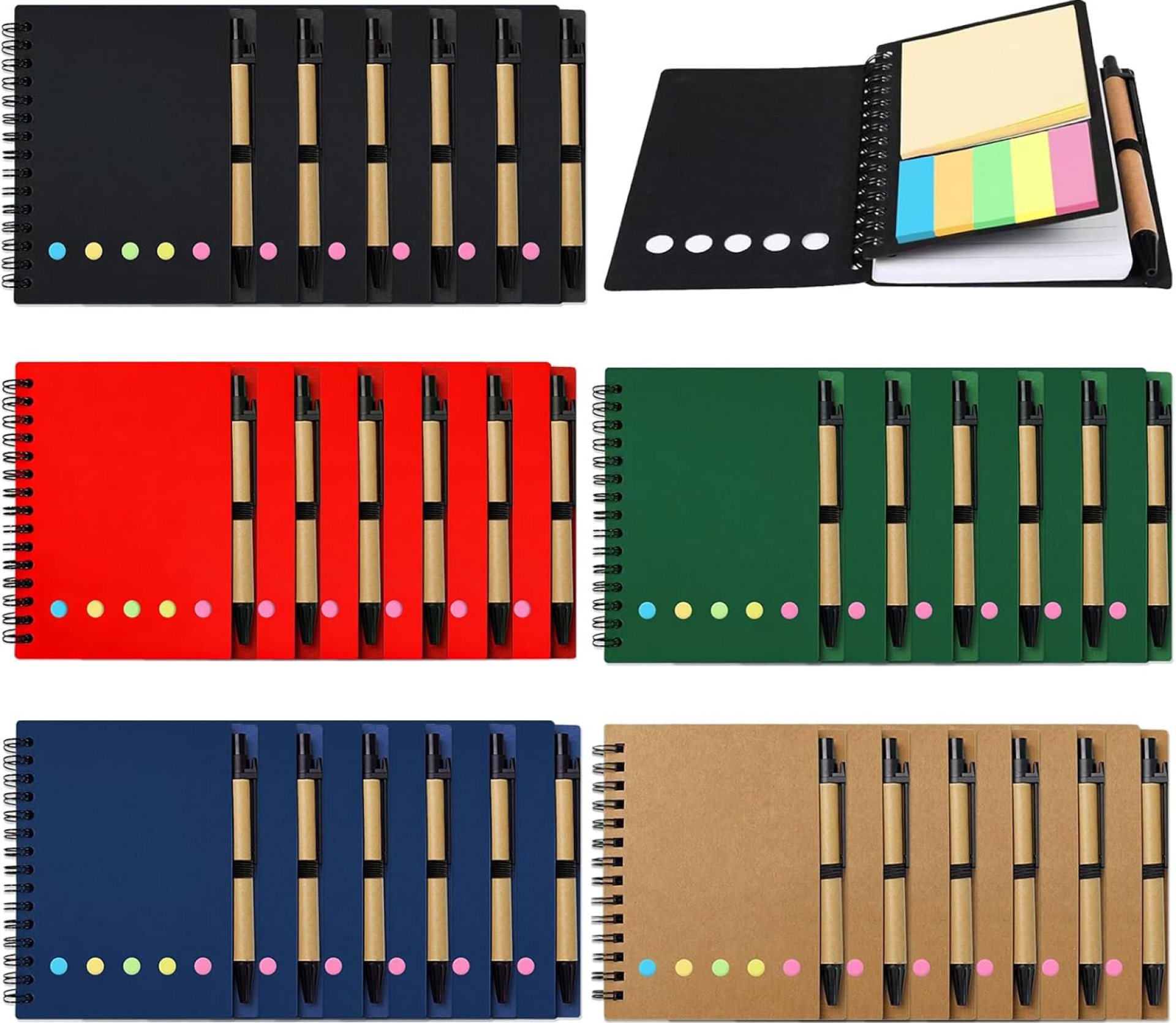30 Pack Spiral Notebook and Pen Set, Lined Small Notebook with Pen Sticky Notes Steno Pads Pocket Mini Journals Bulk Notebooks for Business Office School Supplies, 5 Colors, 60 sheets, 4.25 x 5.3in 30 Pack Spiral Notebook and Pen Set, Lined Small Notebook with Pen Sticky Notes Steno Pads Pocket Mini Journals Bulk Notebooks for Business Office School Supplies, 5 Colors, 60 sheets, 4.25 x 5.3in