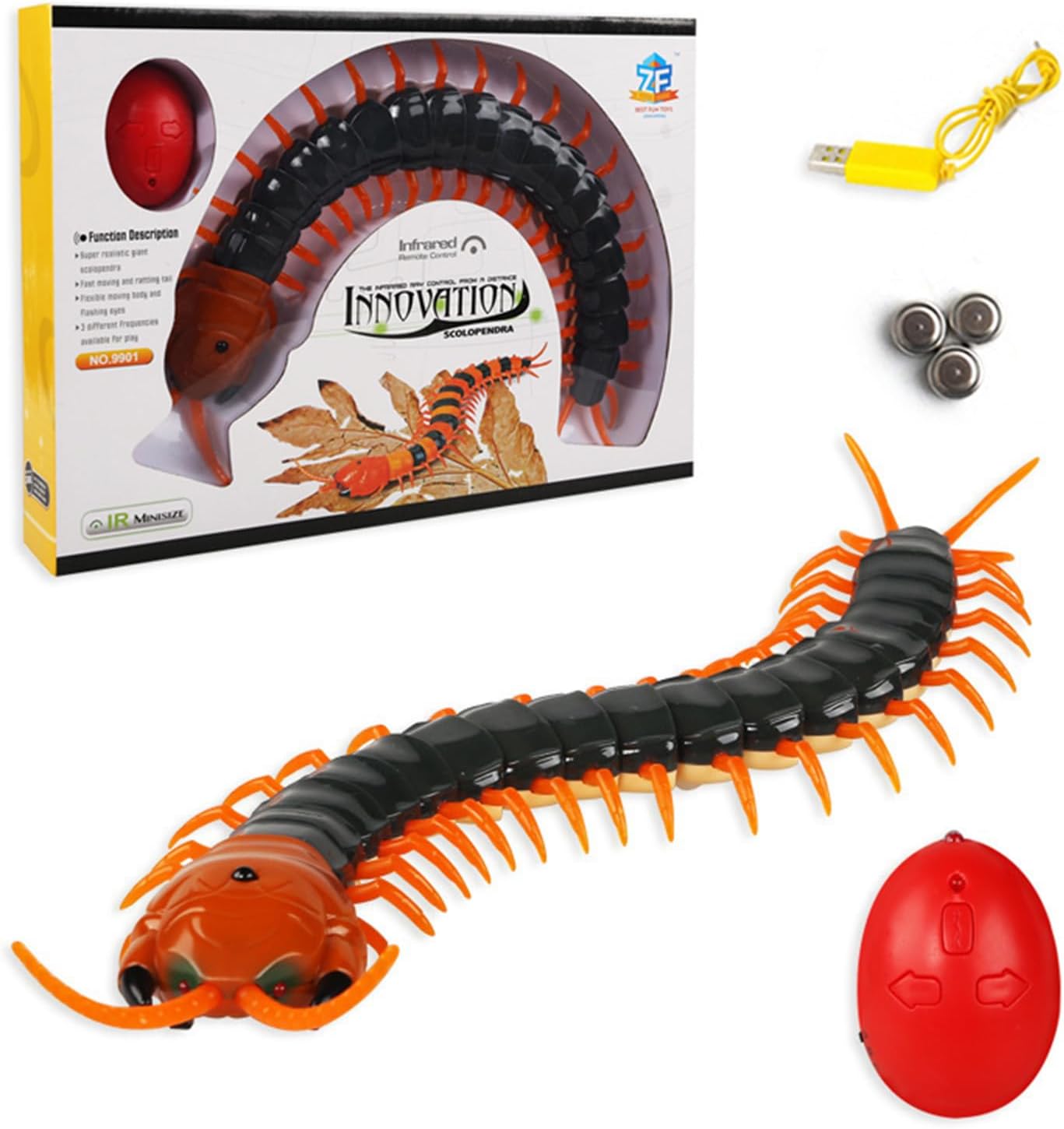 Simulation RC Centipede – Remote Control Electric Animal Insect Toy, Large Realistic Prank Gift for Kids Christmas & Birthday(Black) Simulation RC Centipede – Remote Control Electric Animal Insect Toy, Large Realistic Prank Gift for Kids Christmas & Birthday(Black)