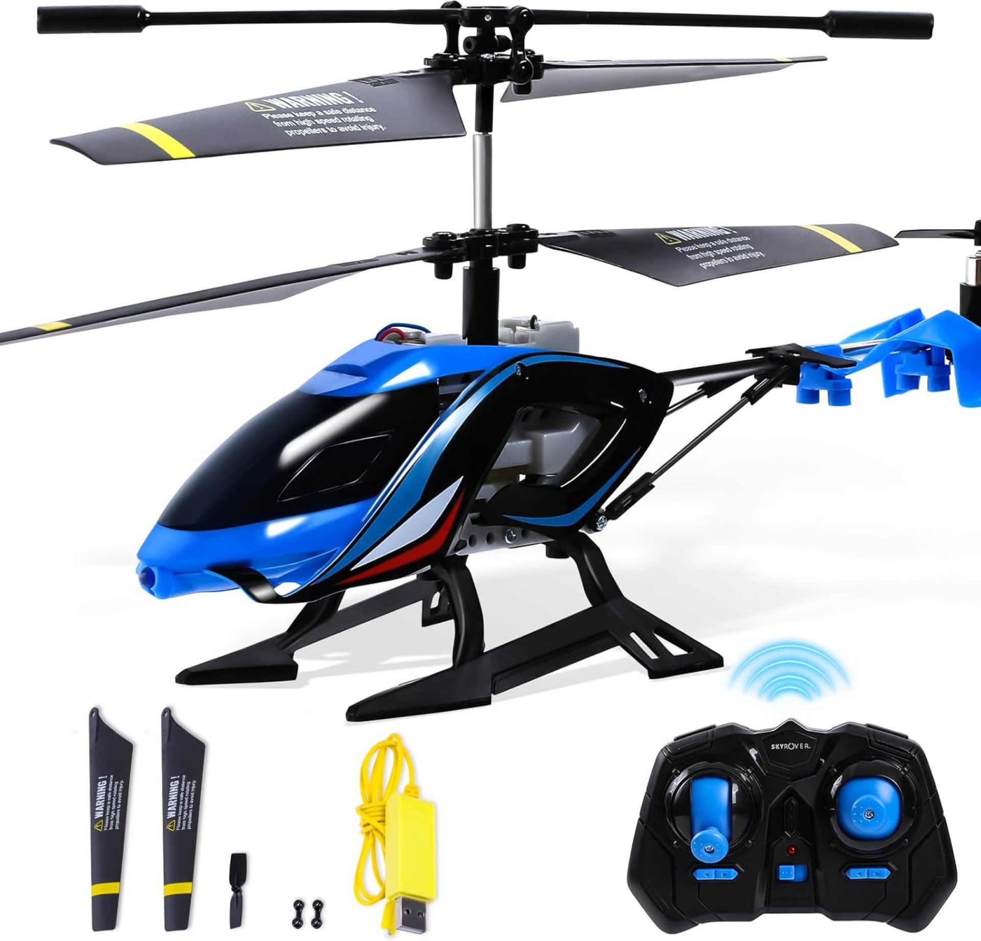 A ALPHA RC Helicopter, 2.4G Remote Control Helicopter with LED Lights, Sky Rover Vigilante, Indoor Outdoor Remote Control Helicóptero Toy for 8 9 10 11 12+ Year Old Boys Gifts, Blue A ALPHA RC Helicopter, 2.4G Remote Control Helicopter with LED Lights, Sky Rover Vigilante, Indoor Outdoor Remote Control Helicóptero Toy for 8 9 10 11 12+ Year Old Boys Gifts, Blue