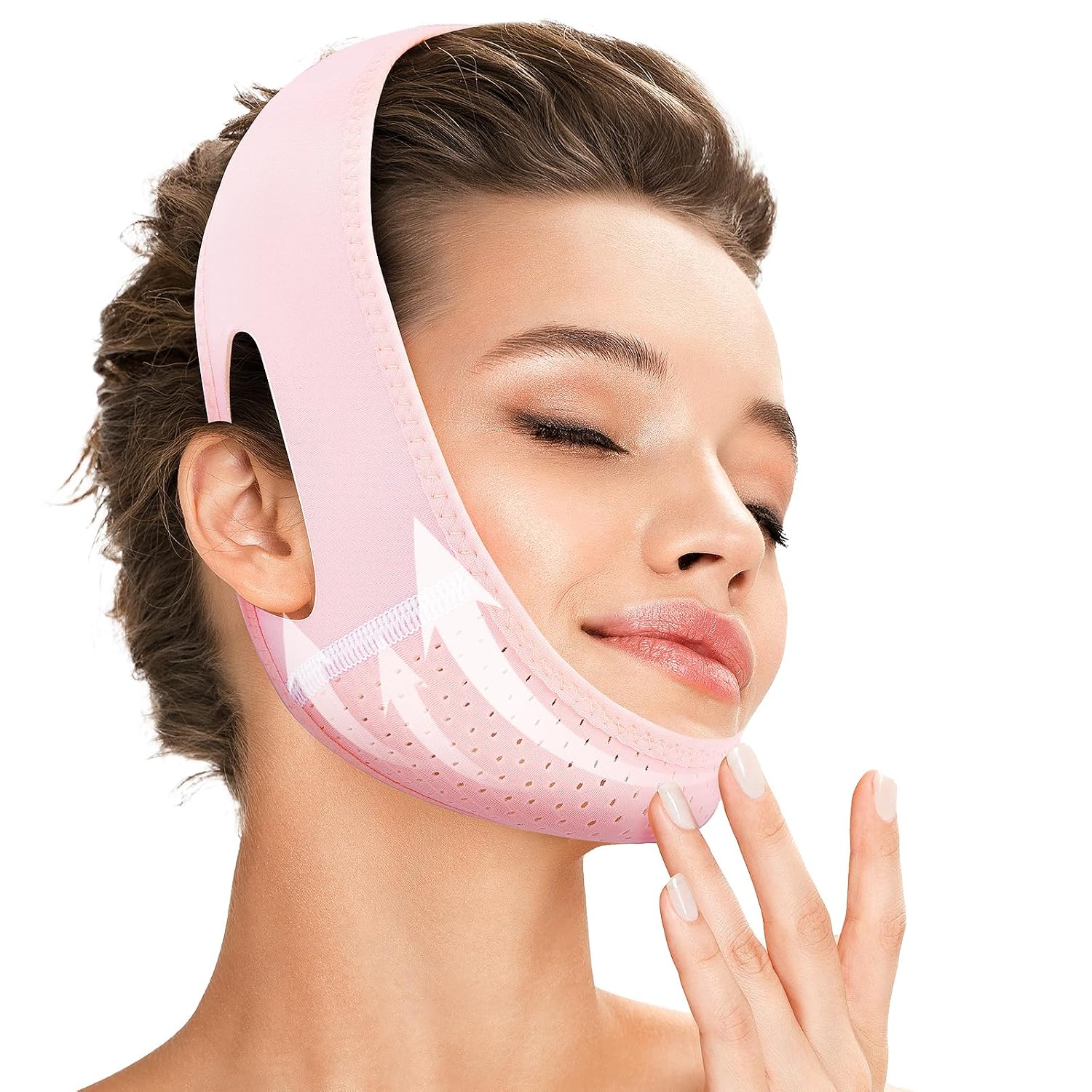 Reusable V Line Lifting Mask with Chin Strap for Sleeping,Face Lift Prevent Sagging, Jaw Exerciser,Light Pink,M Reusable V Line Lifting Mask with Chin Strap for Sleeping,Face Lift Prevent Sagging, Jaw Exerciser,Light Pink,M