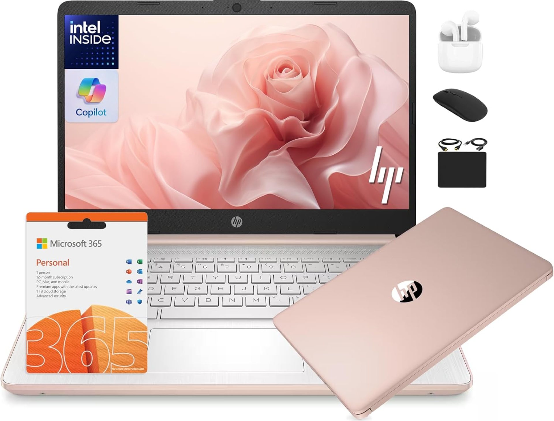 HP 14 Laptop Student Business 2025 Flagship, AI Copilot, 4-Core 13th Gen Intel CPU, 16GB RAM 628GB Storage (128GB UFS+ 500GB Ext), 1-Yr Office 365, Long Battery HubxcelAccessory Win 11S Rose Gold HP 14 Laptop Student Business 2025 Flagship, AI Copilot, 4-Core 13th Gen Intel CPU, 16GB RAM 628GB Storage (128GB UFS+ 500GB Ext), 1-Yr Office 365, Long Battery HubxcelAccessory Win 11S Rose Gold
