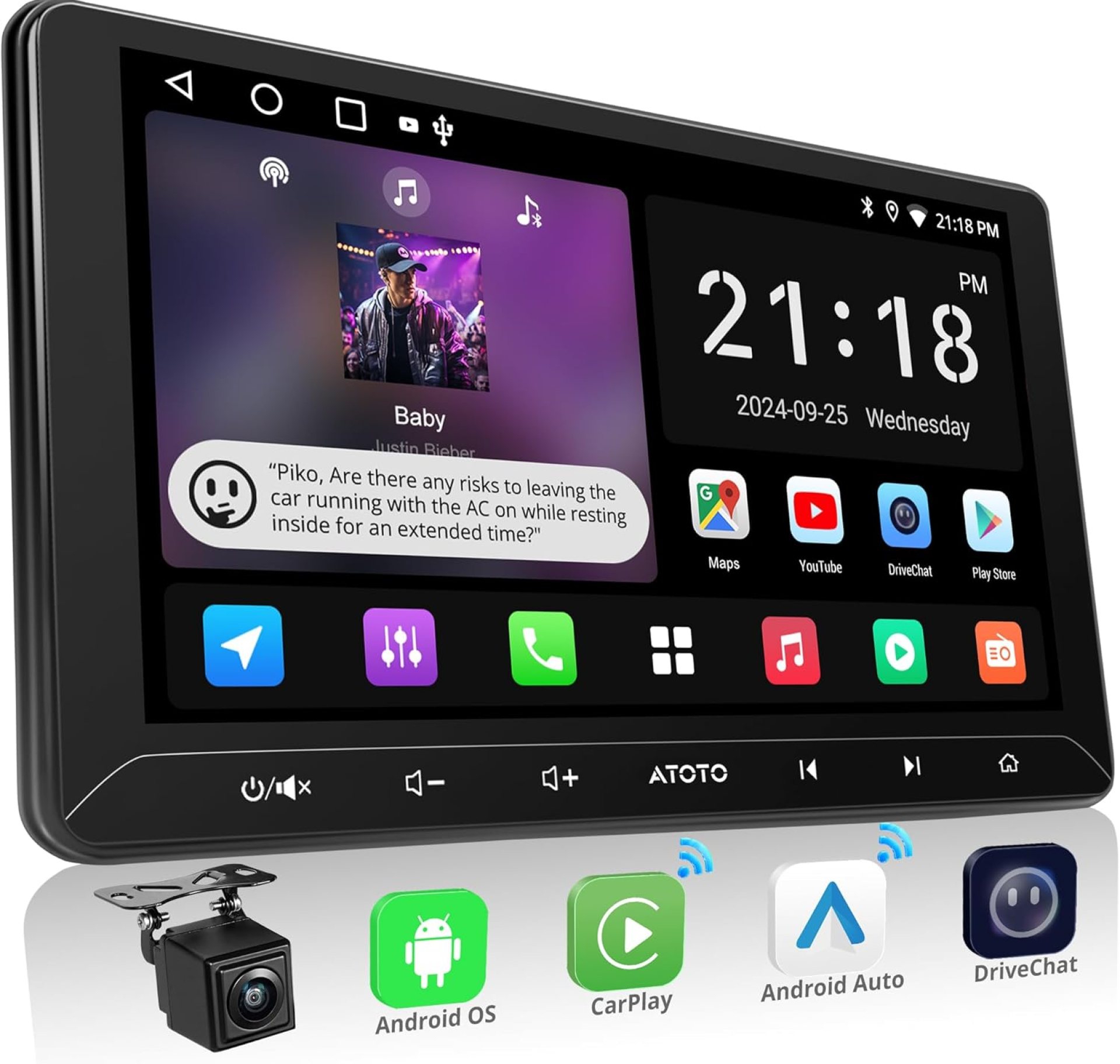 A5L 10inch 2G+32G Android Double Din Car Stereo with Backup Camera, Wireless CarPlay & Android Auto in-Dash Navigation, WiFi/Bluetooth/USB Tethering, DSP/FM/SWC, MirrorLink, AI Dialogue A5L 10inch 2G+32G Android Double Din Car Stereo with Backup Camera, Wireless CarPlay & Android Auto in-Dash Navigation, WiFi/Bluetooth/USB Tethering, DSP/FM/SWC, MirrorLink, AI Dialogue