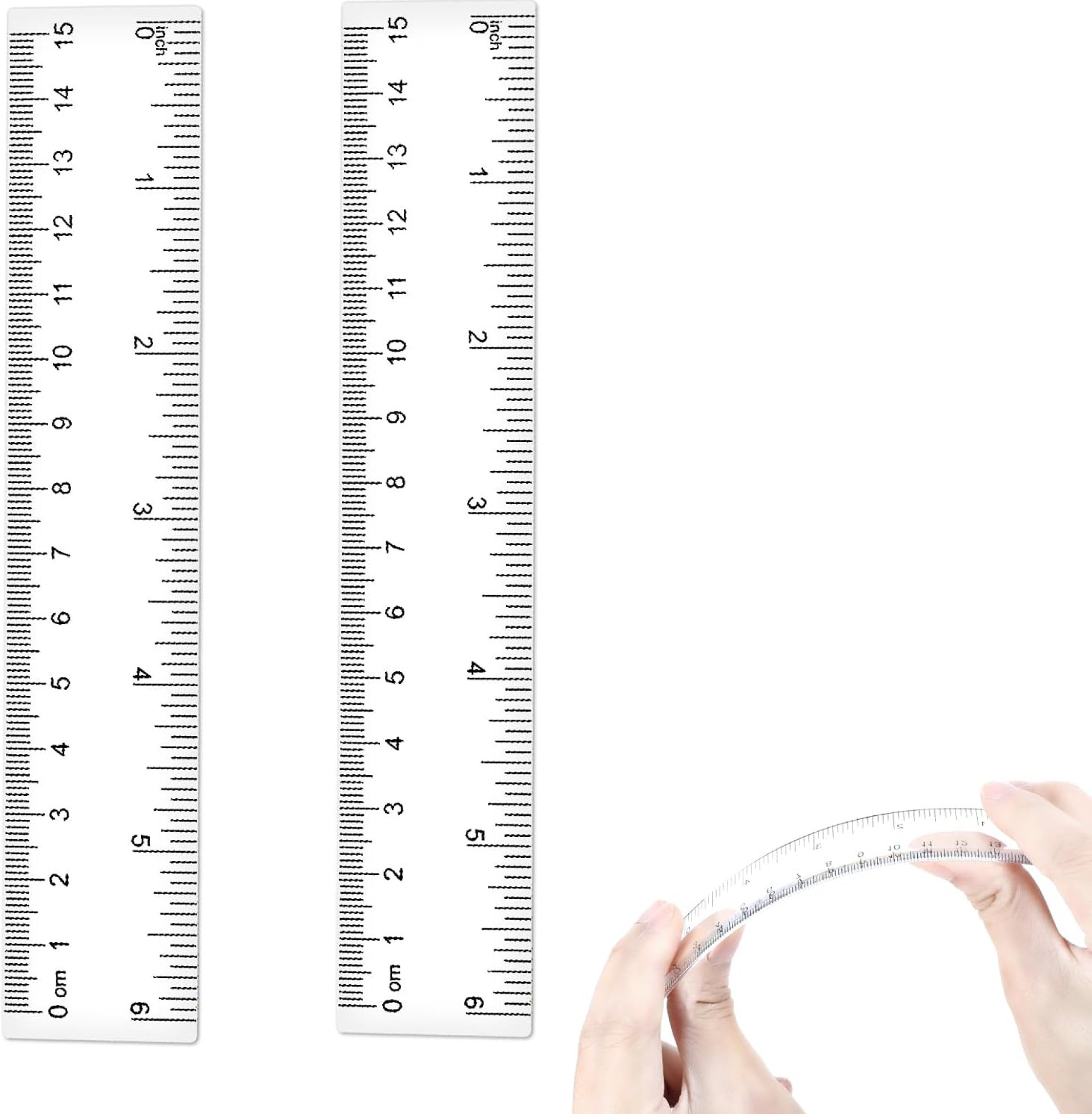 6 Inch Clear Ruler, 2 Pcs Transparent Plastic Ruler with Dual Scales Practical Measuring Tool for Students Teachers Class Office Daily Use 6 Inch Clear Ruler, 2 Pcs Transparent Plastic Ruler with Dual Scales Practical Measuring Tool for Students Teachers Class Office Daily Use