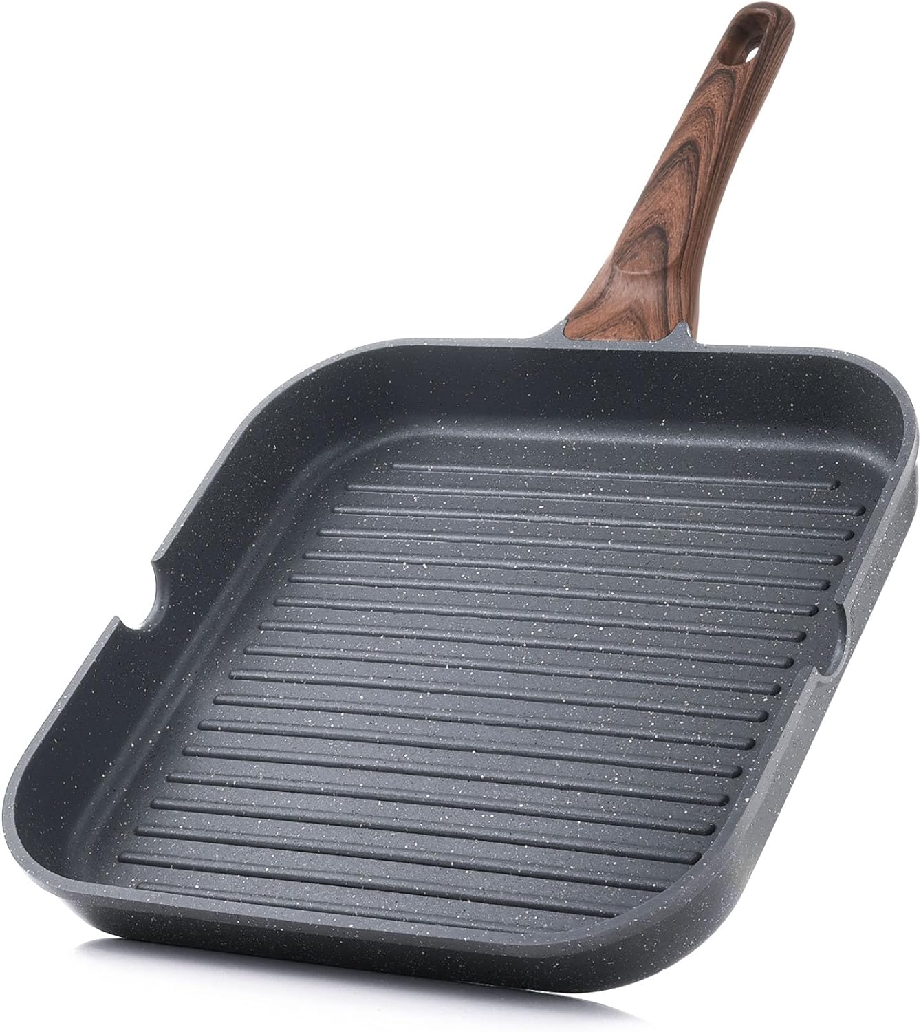 SENSARTE Nonstick Grill Pan for Stove Tops, Versatile Griddle with Pour Spouts, Square Big Cooking Surface, Durable Skillet Indoor & Outdoor Grilling. PFOA Free, 9.5 Inch SENSARTE Nonstick Grill Pan for Stove Tops, Versatile Griddle with Pour Spouts, Square Big Cooking Surface, Durable Skillet Indoor & Outdoor Grilling. PFOA Free, 9.5 Inch