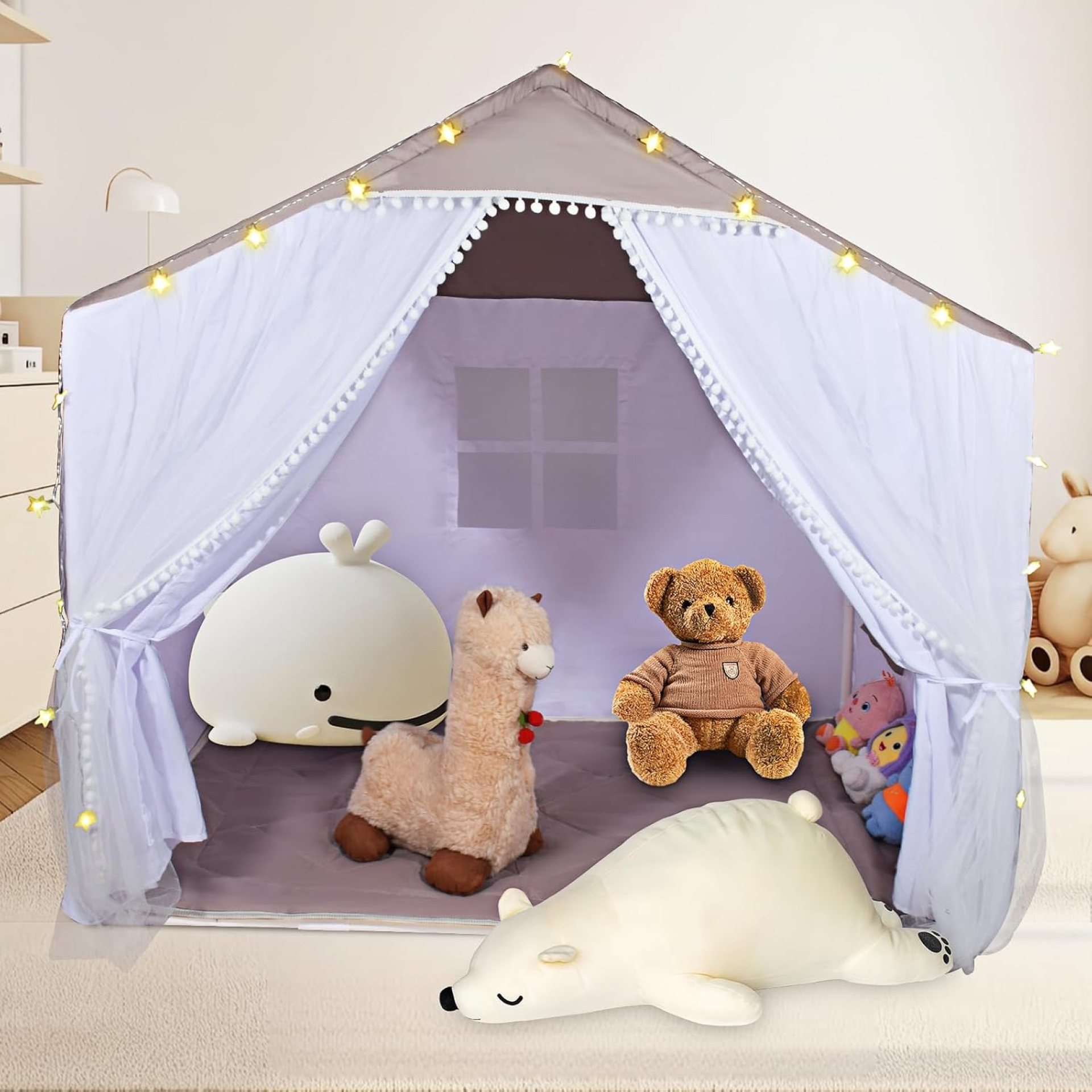 Kids Teepee Play Tents Indoor Outdoor Toddler Tent Kids Playhouse Tent LargeCastle(Grey) Kids Teepee Play Tents Indoor Outdoor Toddler Tent Kids Playhouse Tent LargeCastle(Grey)