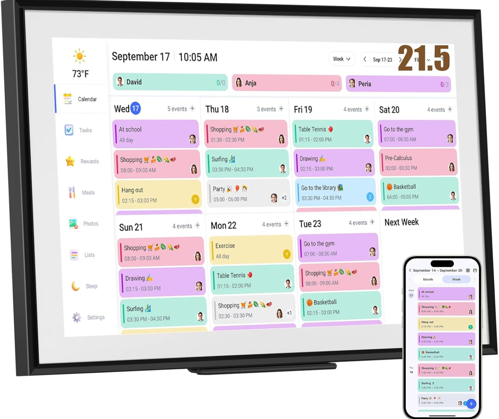 Smart Digital Calendar: 21.5-Inch Electronic Wall Calendars & Chore Chart, Full HD Interactive Touchscreen Display for Family Schedules Planner,Seamless Scheduling/Organizing-Wall/Desk Mountable-Black Smart Digital Calendar: 21.5-Inch Electronic Wall Calendars & Chore Chart, Full HD Interactive Touchscreen Display for Family Schedules Planner,Seamless Scheduling/Organizing-Wall/Desk Mountable-Black