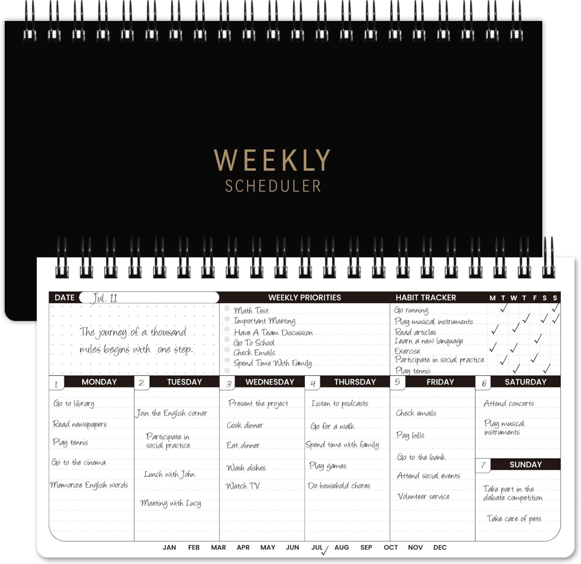 Weekly Planner 2026 – Spiral Bound, 11.2” x 6.3”, Undated Daily Productive Weekly Planner, 55 Weeks Weekly Planner 2026 – Spiral Bound, 11.2” x 6.3”, Undated Daily Productive Weekly Planner, 55 Weeks
