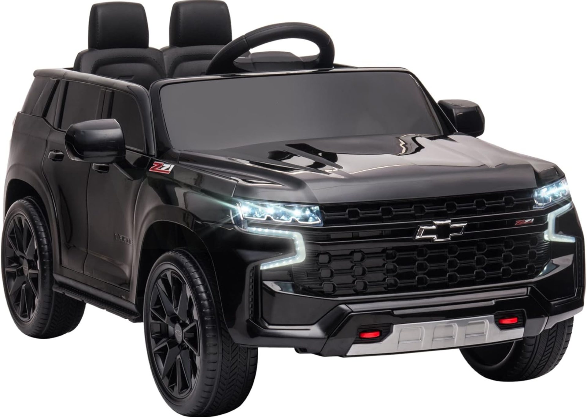 Aosom Chevrolet Tahoe Licensed Kids Ride on Car, 12V Battery Powered Kids Electric Car with Remote Control, 4-Wheeler Suspension, Music, Lights, Horn, for Ages 3-6 Years Old, Black Aosom Chevrolet Tahoe Licensed Kids Ride on Car, 12V Battery Powered Kids Electric Car with Remote Control, 4-Wheeler Suspension, Music, Lights, Horn, for Ages 3-6 Years Old, Black