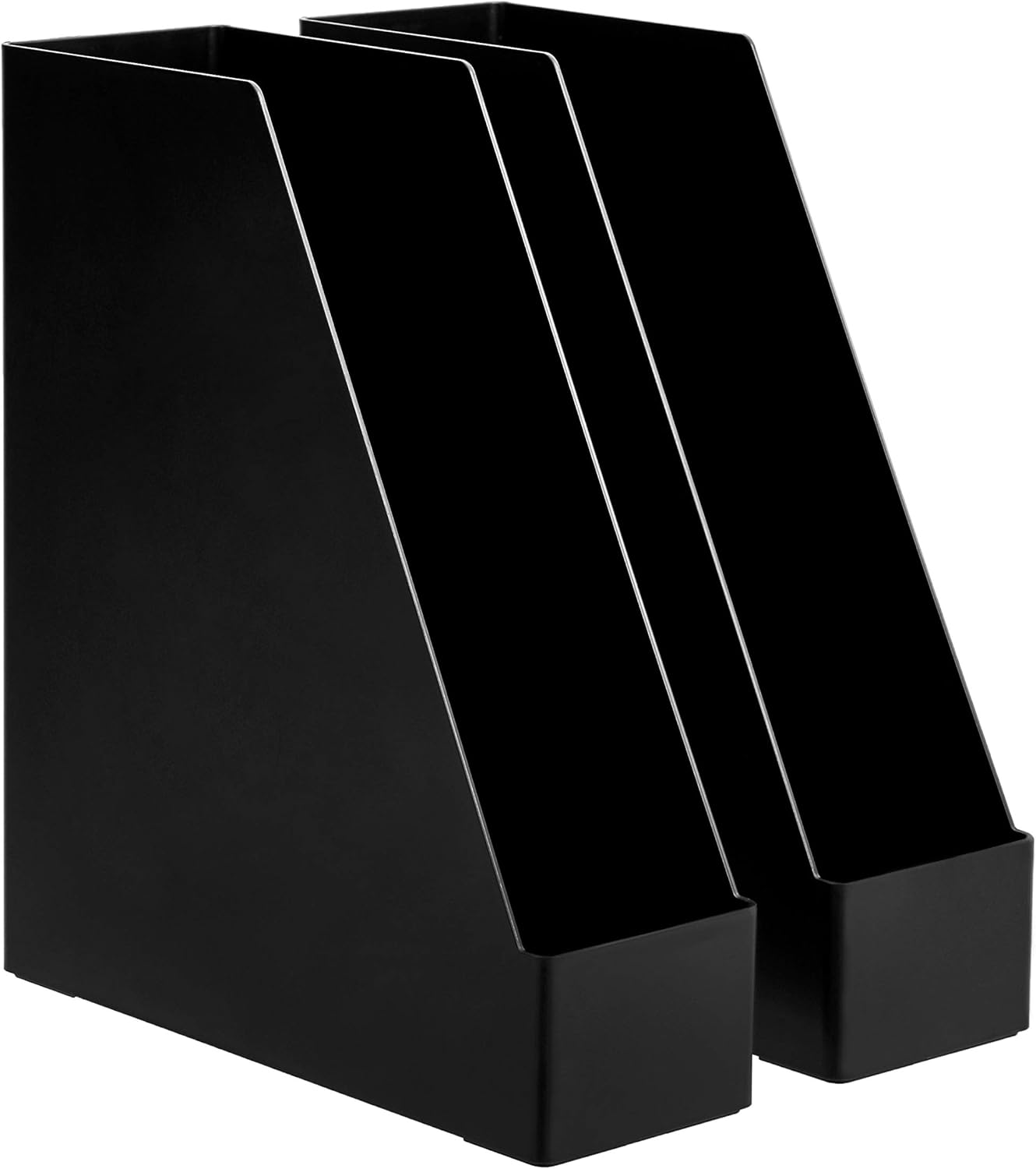 Amazon Basics Plastic Desk Organizer – Vertical Magazine and File Holder, Black, 2-Pack Amazon Basics Plastic Desk Organizer – Vertical Magazine and File Holder, Black, 2-Pack