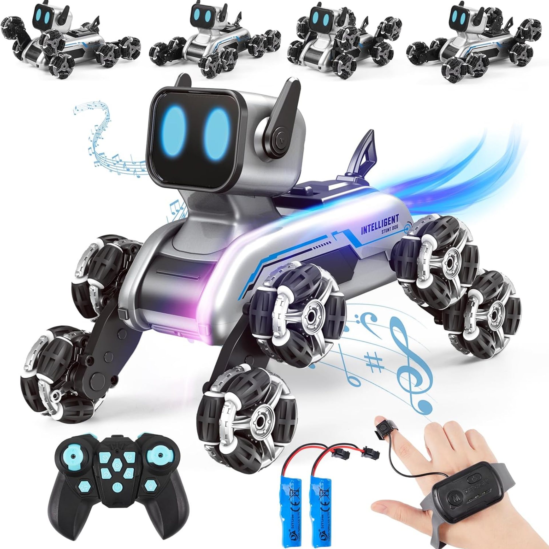 Remote Control Robot Dog Toy for Kids,2.4Ghz 8WD Gesture Sensing Stunt Rc Cars with Music & Light,Children Birthday Gift for 6 7 8 9 10 11 12 Years Old Boys Remote Control Robot Dog Toy for Kids,2.4Ghz 8WD Gesture Sensing Stunt Rc Cars with Music & Light,Children Birthday Gift for 6 7 8 9 10 11 12 Years Old Boys