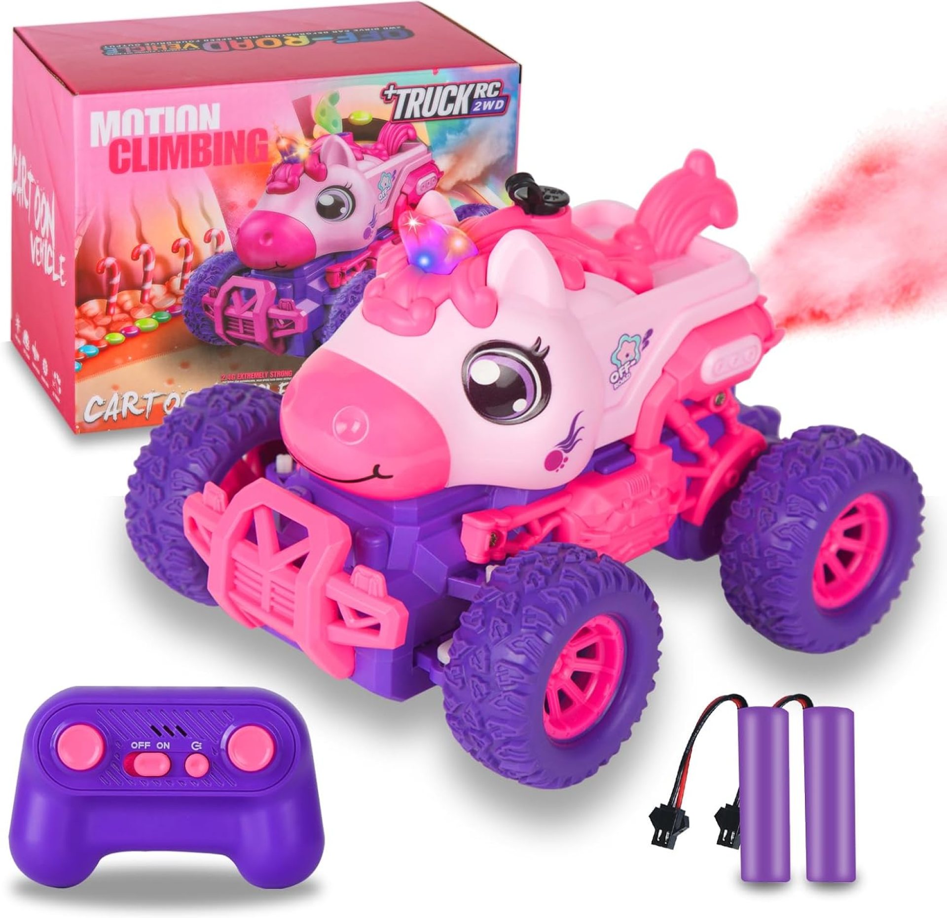Unicorn Remote Control Cars for Kids, Remote Control Monster Truck Unicorn Toy, RC Monster Truck Unicorn Car with Spray LED Light, Unicorns Gift Toy for Girls Boys 8-12 Kids Unicorn Remote Control Cars for Kids, Remote Control Monster Truck Unicorn Toy, RC Monster Truck Unicorn Car with Spray LED Light, Unicorns Gift Toy for Girls Boys 8-12 Kids