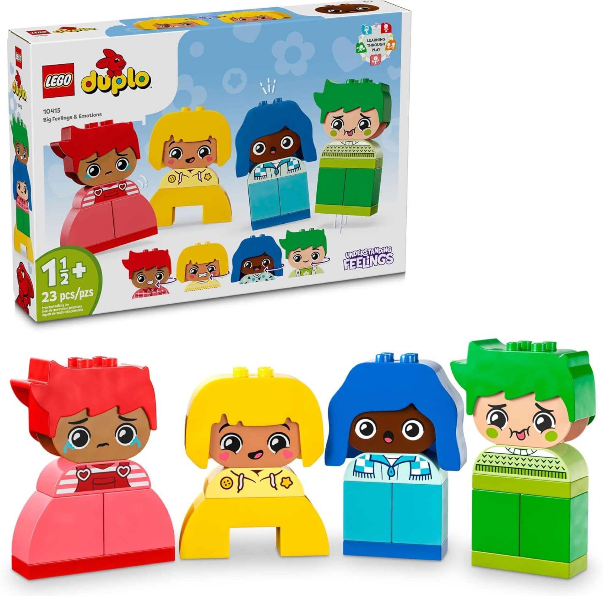 LEGO DUPLO My First Big Feelings & Emotions Interactive Toy, Colored Building Bricks and 4 Characters, Social and Emotional Play for Preschoolers, 1 Year Old and Up, 10415 LEGO DUPLO My First Big Feelings & Emotions Interactive Toy, Colored Building Bricks and 4 Characters, Social and Emotional Play for Preschoolers, 1 Year Old and Up, 10415