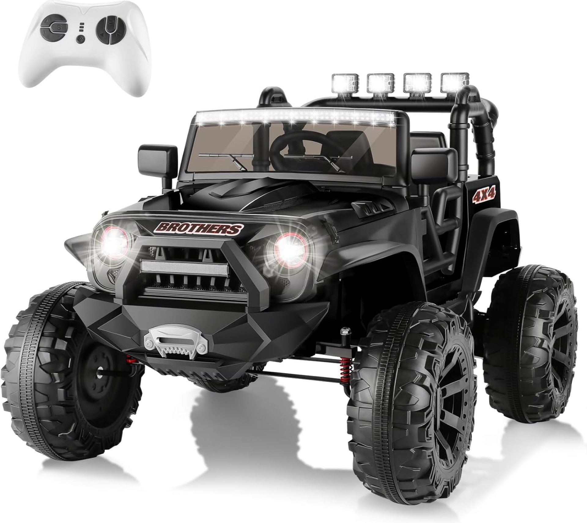 Hikole 2 Seater Ride on Car for Kids – 24V Battery Powered Car with Remote Control, Spring Suspension, LED Lights, 2x200W Motor, Off-Road Electric Vehicles, Gift for Children 3-8, Black Hikole 2 Seater Ride on Car for Kids – 24V Battery Powered Car with Remote Control, Spring Suspension, LED Lights, 2x200W Motor, Off-Road Electric Vehicles, Gift for Children 3-8, Black