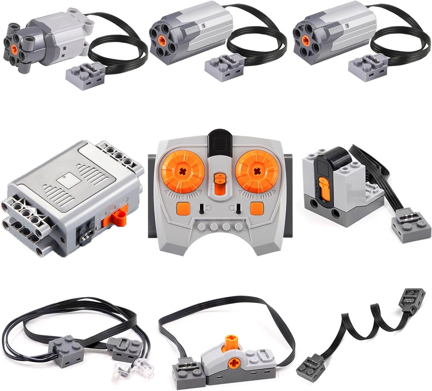 9-in-1 Motor Set Technic Motorized Kit Compatible with Lego: Power Function Battery Box, Technic Remote Control, Electric Motor, Engine Parts, Train Battery Pack, Remote Control (9 Sets) 9-in-1 Motor Set Technic Motorized Kit Compatible with Lego: Power Function Battery Box, Technic Remote Control, Electric Motor, Engine Parts, Train Battery Pack, Remote Control (9 Sets)