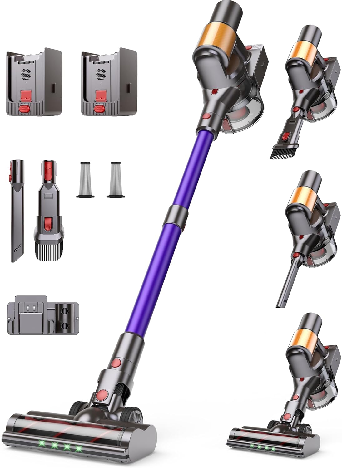 Cordless Vacuum Cleaner, 2 Batteries 120 Mins Runtime, 550W 45KPA Stick Vacuum with Self-Standing, Tangle-Free Brush, LED Display, Vacuum Cleaner for Home Hardwood Floor, Carpet, Pet Hair Cordless Vacuum Cleaner, 2 Batteries 120 Mins Runtime, 550W 45KPA Stick Vacuum with Self-Standing, Tangle-Free Brush, LED Display, Vacuum Cleaner for Home Hardwood Floor, Carpet, Pet Hair