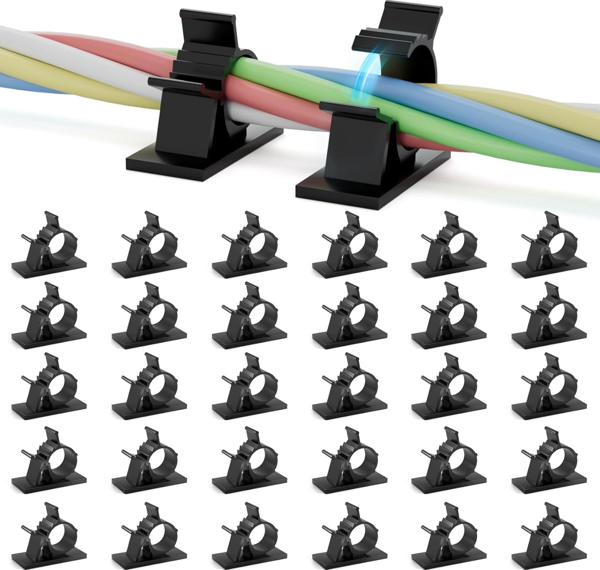 Viaky 30Pcs Black Wire Clips Self Adhesive Cables Clamps Adjustable Cable Organizer Cord Holder for RV, Car, Workshop, Electrical Ethernet, Audio Cables Viaky 30Pcs Black Wire Clips Self Adhesive Cables Clamps Adjustable Cable Organizer Cord Holder for RV, Car, Workshop, Electrical Ethernet, Audio Cables