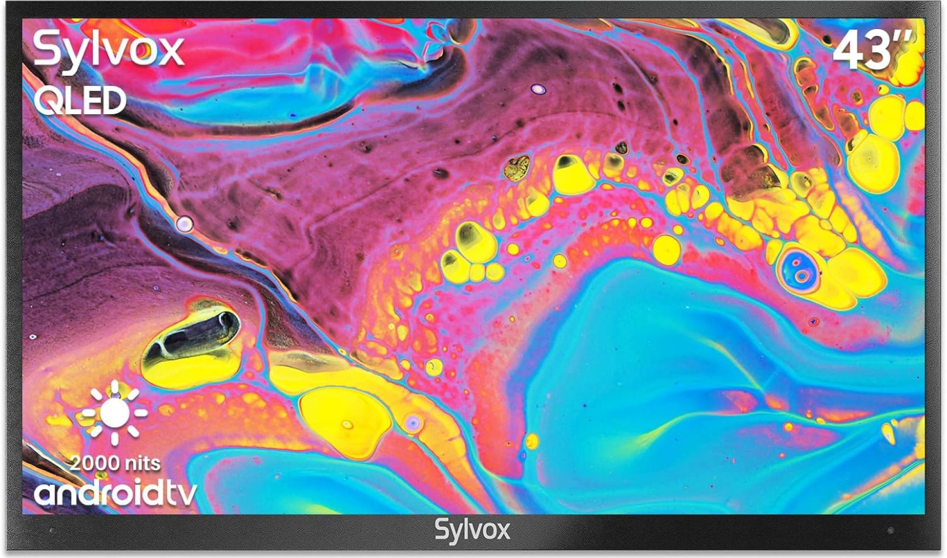 SYLVOX 43 Inch Outdoor Smart TV QLED 4K UHD Waterproof TV, 2000NIT High Brightness Built-in Google Assistant Anti-Glare, Suitable for Outdoor Shaded to Bright Light Areas (PoolproQLED Series) SYLVOX 43 Inch Outdoor Smart TV QLED 4K UHD Waterproof TV, 2000NIT High Brightness Built-in Google Assistant Anti-Glare, Suitable for Outdoor Shaded to Bright Light Areas (PoolproQLED Series)
