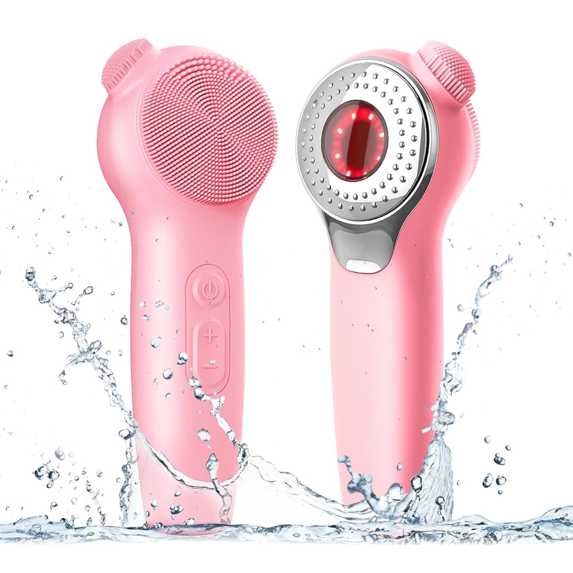 Landmore Silicone Face Scrubber, Waterproof Facial Cleansing Brush with Red Light Thermal Massage, Electric Face Scrubber with Nose Scrubber Exfoliator for Women/Men Deep Cleansing, Power Exfoliating Landmore Silicone Face Scrubber, Waterproof Facial Cleansing Brush with Red Light Thermal Massage, Electric Face Scrubber with Nose Scrubber Exfoliator for Women/Men Deep Cleansing, Power Exfoliating