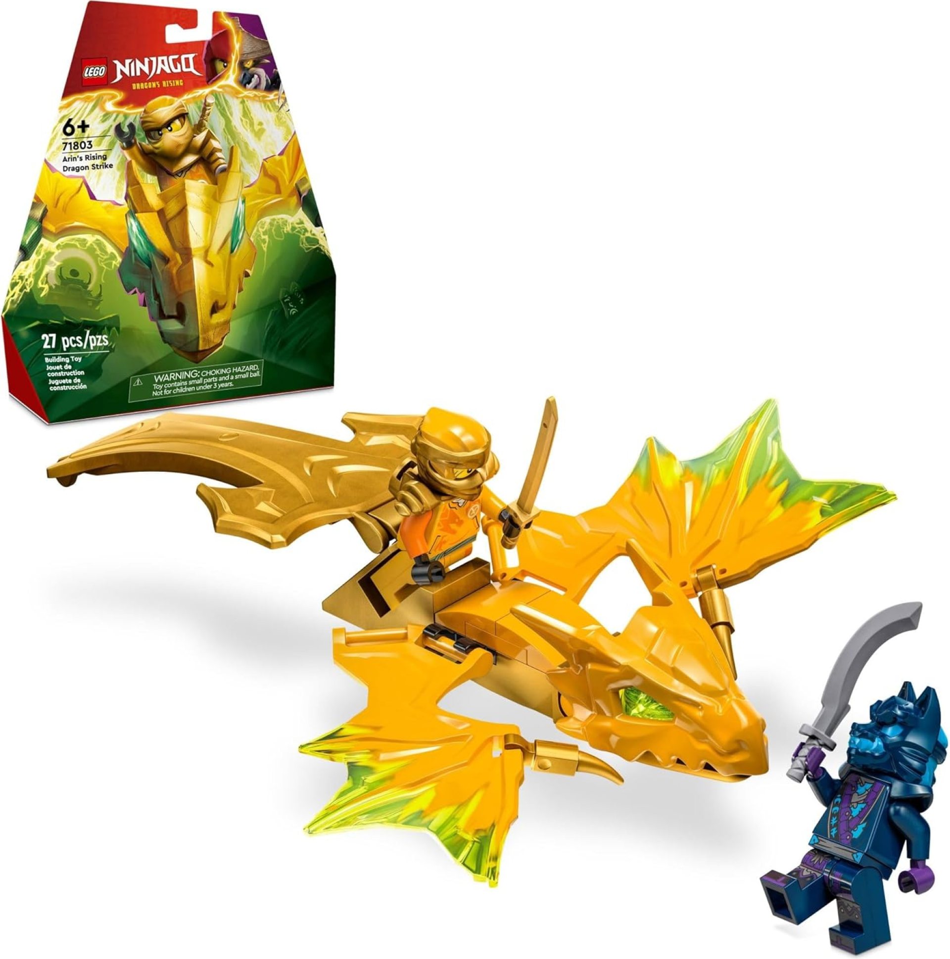 LEGO NINJAGO Arin’s Rising Dragon Strike Toy, Ninja Action Figure Playset with Arin Minifigure, Building Ninja Battle Toy Set for Kids, Gift Idea for Boys and Girls Aged 6 Years Old and Up, 71803 LEGO NINJAGO Arin’s Rising Dragon Strike Toy, Ninja Action Figure Playset with Arin Minifigure, Building Ninja Battle Toy Set for Kids, Gift Idea for Boys and Girls Aged 6 Years Old and Up, 71803