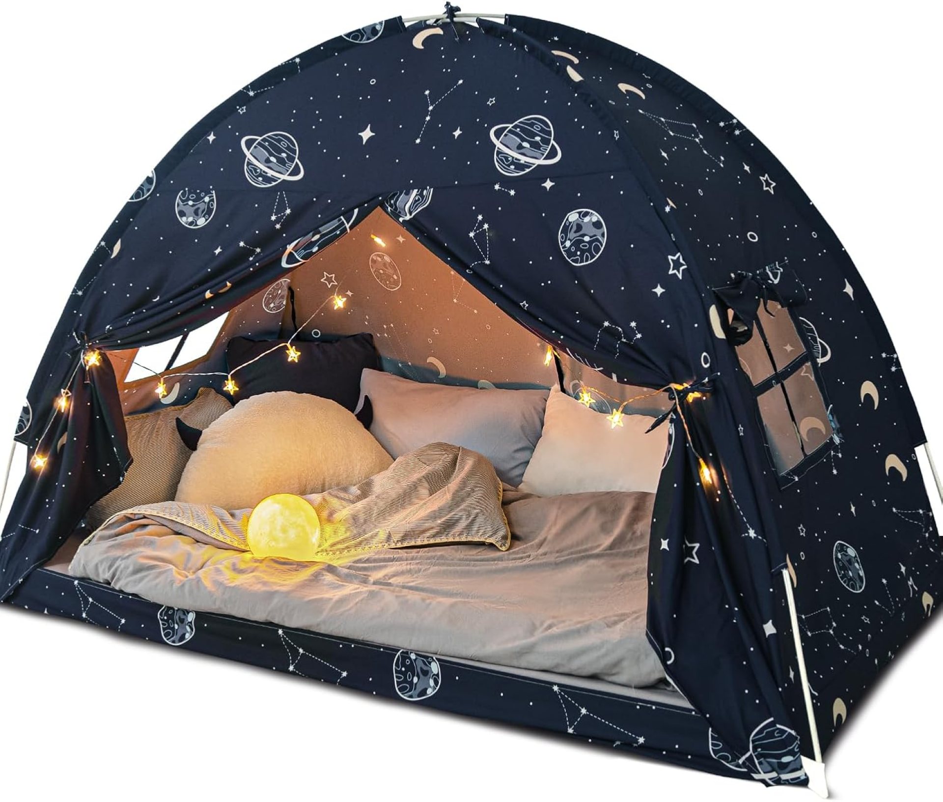 Bed Tent Twin, Space Play Canopy for Kids Boys, Bunk Canopy Tent for Toddler Bed, Galaxy Dome Playhouse Portable Sleeping Tents Indoor Bed Tent Twin, Space Play Canopy for Kids Boys, Bunk Canopy Tent for Toddler Bed, Galaxy Dome Playhouse Portable Sleeping Tents Indoor