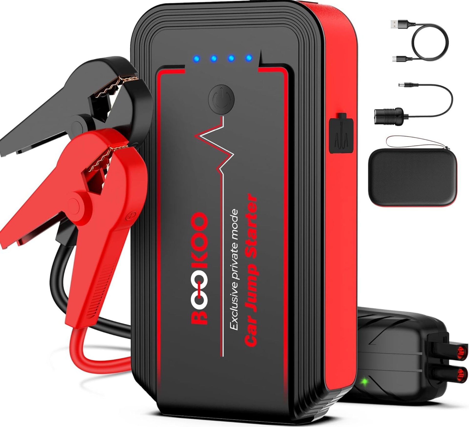 Jump Starter 3000A, BOOKOO Car Battery Jumper Starter Portable, 12V Jump Start Battery Pack up to 7.2L Gas or 8.0L Diesel Engine Jump Starter with Power Bank/QC3.0/Dual Output/LED Light Jump Starter 3000A, BOOKOO Car Battery Jumper Starter Portable, 12V Jump Start Battery Pack up to 7.2L Gas or 8.0L Diesel Engine Jump Starter with Power Bank/QC3.0/Dual Output/LED Light