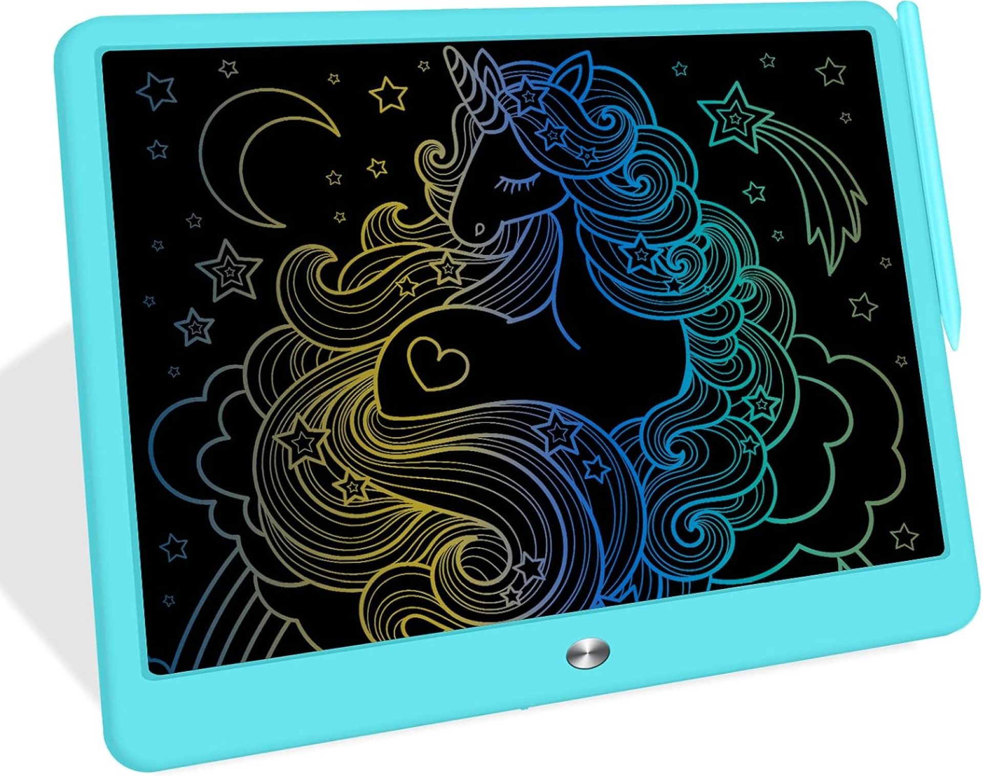 FLUESTON LCD Writing Tablet, Doodle Board Toys Gifts for 3-8 Year Old Girls Boys, 15 Inch Colorful Electronic Board Drawing Pad for Kids, Gifts for Toddler Educational Learning Travel Birthday, Blue FLUESTON LCD Writing Tablet, Doodle Board Toys Gifts for 3-8 Year Old Girls Boys, 15 Inch Colorful Electronic Board Drawing Pad for Kids, Gifts for Toddler Educational Learning Travel Birthday, Blue