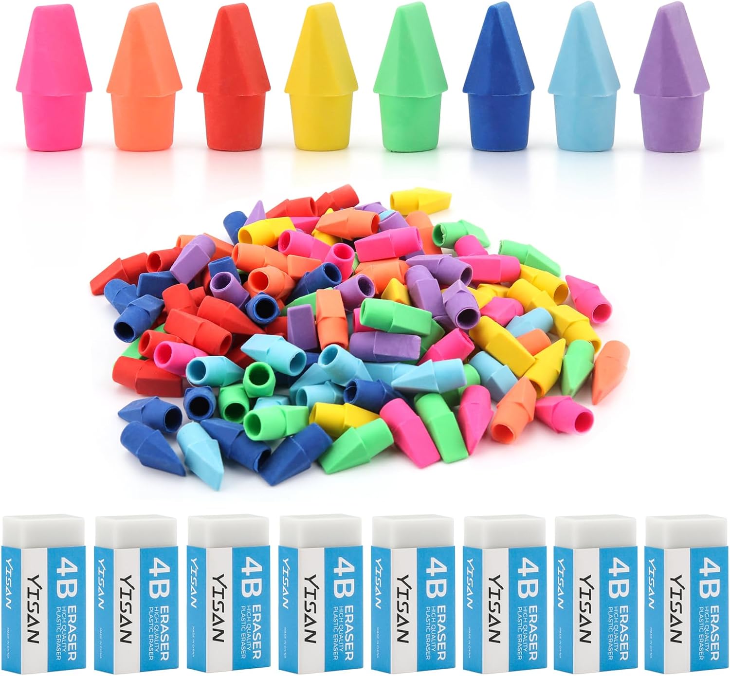 YISAN Cap Erasers for Pencils,Top Eraser & White Eraser Set, 80+8PCS Eraser Set,71334 YISAN Cap Erasers for Pencils,Top Eraser & White Eraser Set, 80+8PCS Eraser Set,71334
