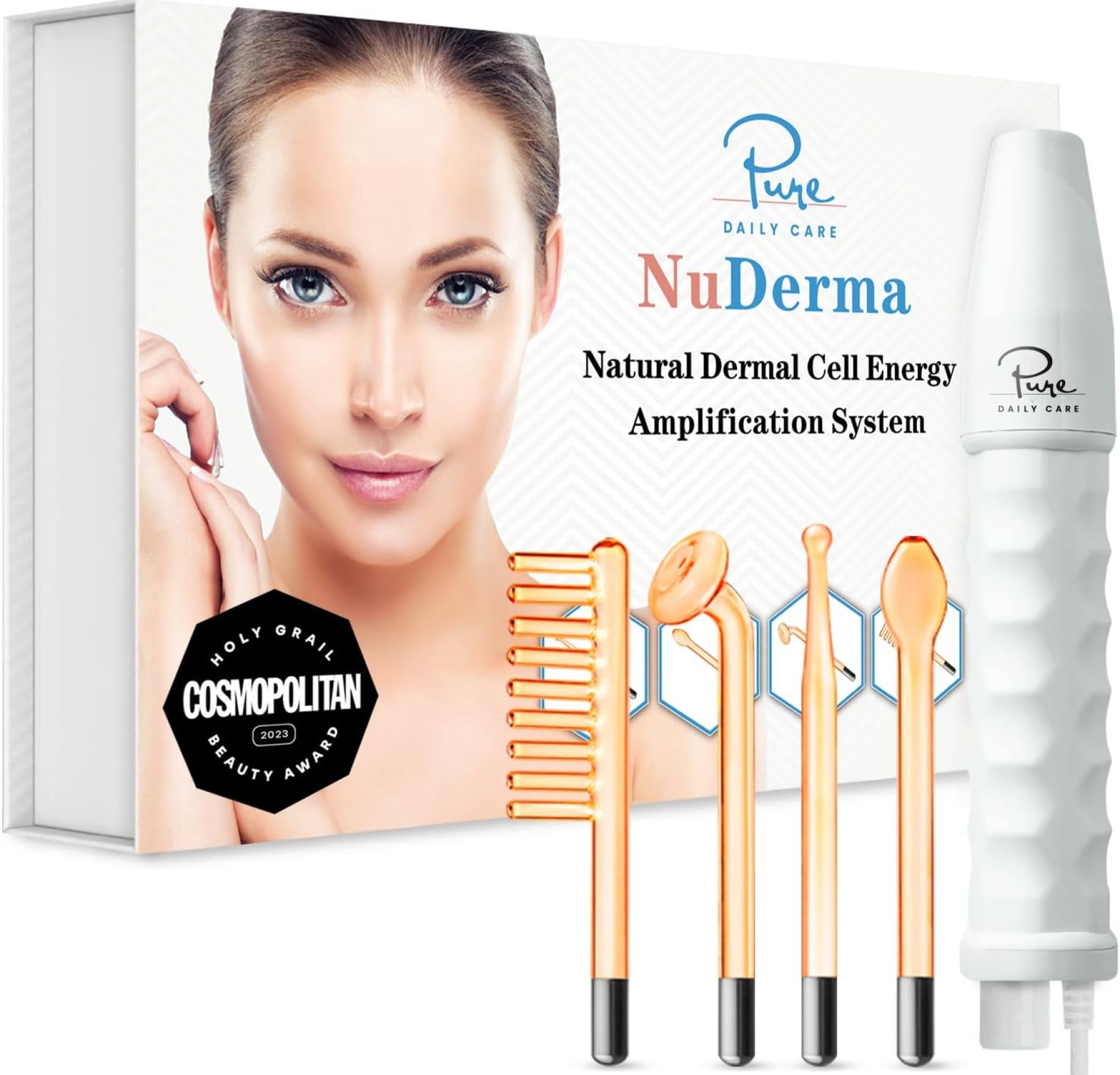 Pure Daily Care NuDerma Handheld Skin Therapy Wand Machine w/Neon – Anti-Aging – Skin Tightening – Wrinkle Reducing – Dark Circles – Clarifying – Hair & Scalp Stimulator Pure Daily Care NuDerma Handheld Skin Therapy Wand Machine w/Neon – Anti-Aging – Skin Tightening – Wrinkle Reducing – Dark Circles – Clarifying – Hair & Scalp Stimulator